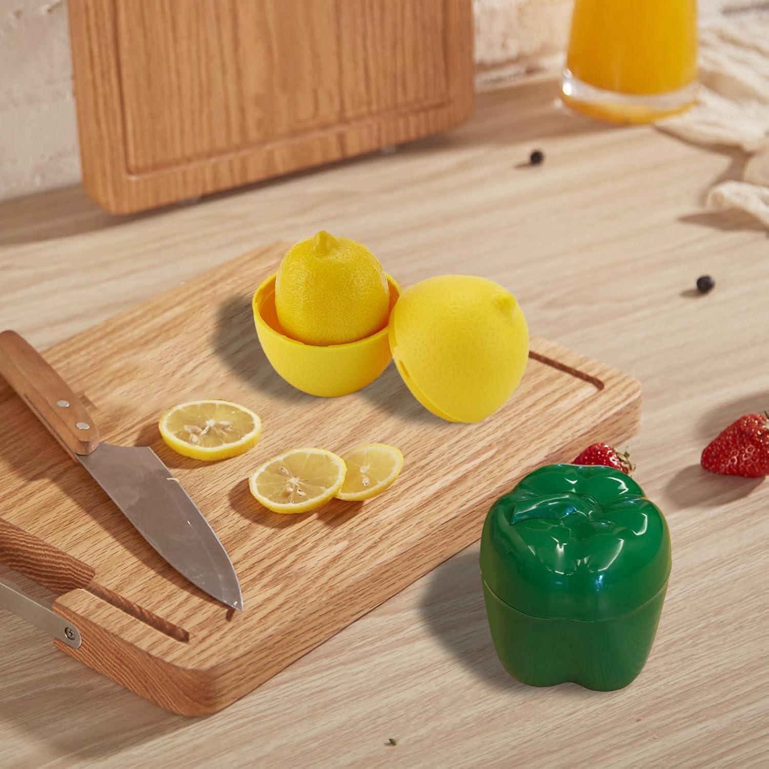 Contenedores de Almacenamiento PIVNASY 2 Piezas Limón y Pimiento Verde