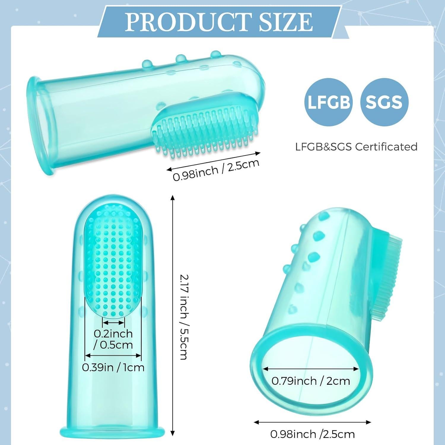 Zopeal 8 Cepillos de Dedo de Silicona para Bebés - Limpieza Oral