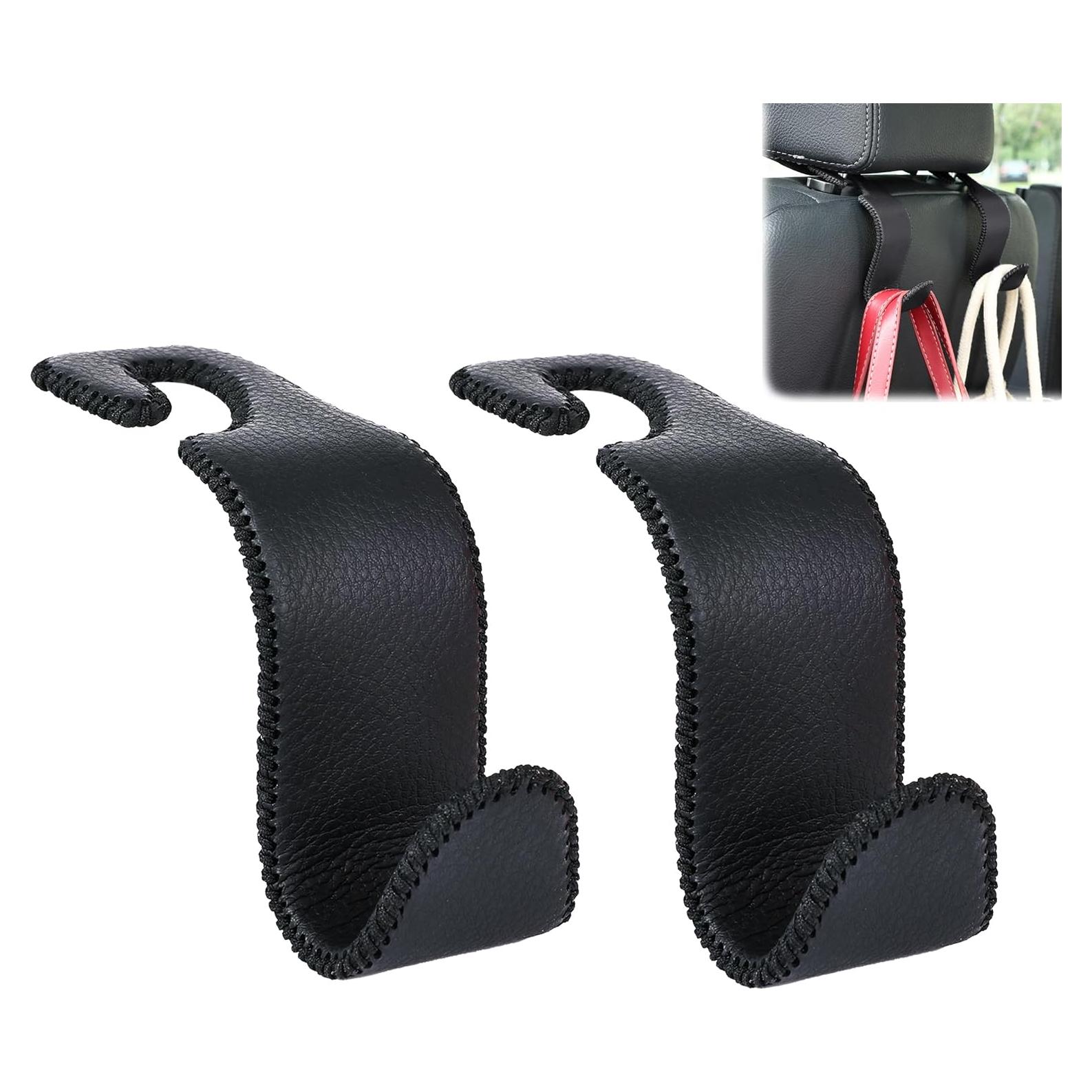 Gancho de reposacabezas Amooca negro - Organizador de coche 2 unidades