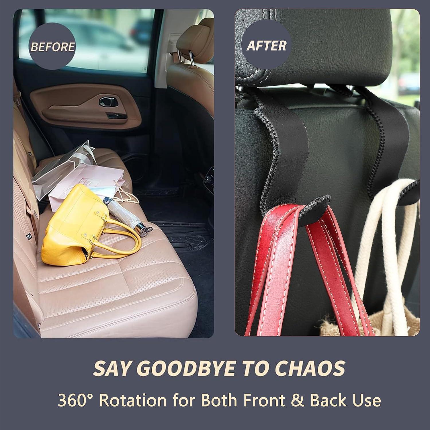 Gancho de reposacabezas Amooca negro - Organizador de coche 2 unidades