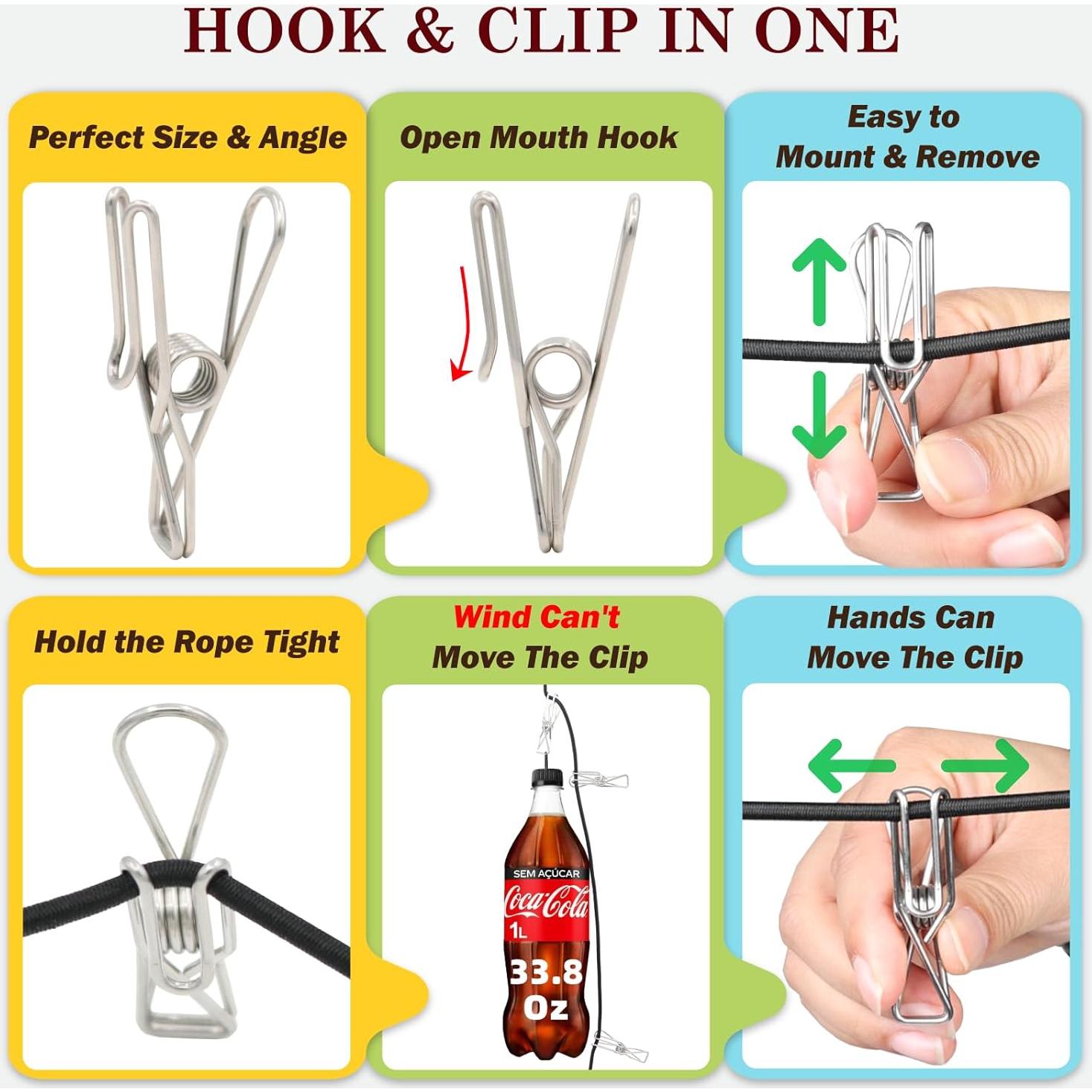 Cuerda de Viaje INSFITY con Clips Antideslizantes 1.8-3.6m