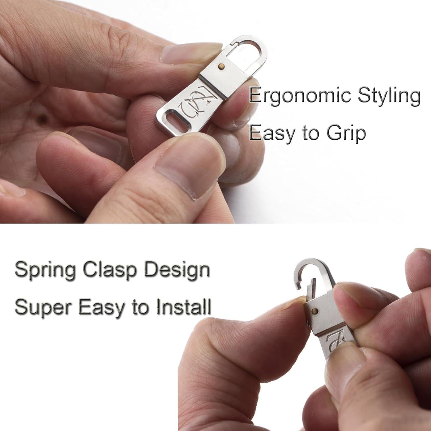 Tirador de Cremallera Zpsolution Acero Inoxidable 38mm Negro