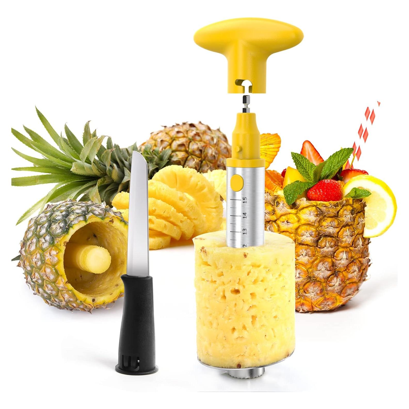 Cortador de Piña YYP Eléctrico y Manual con Cuchillo de Acero