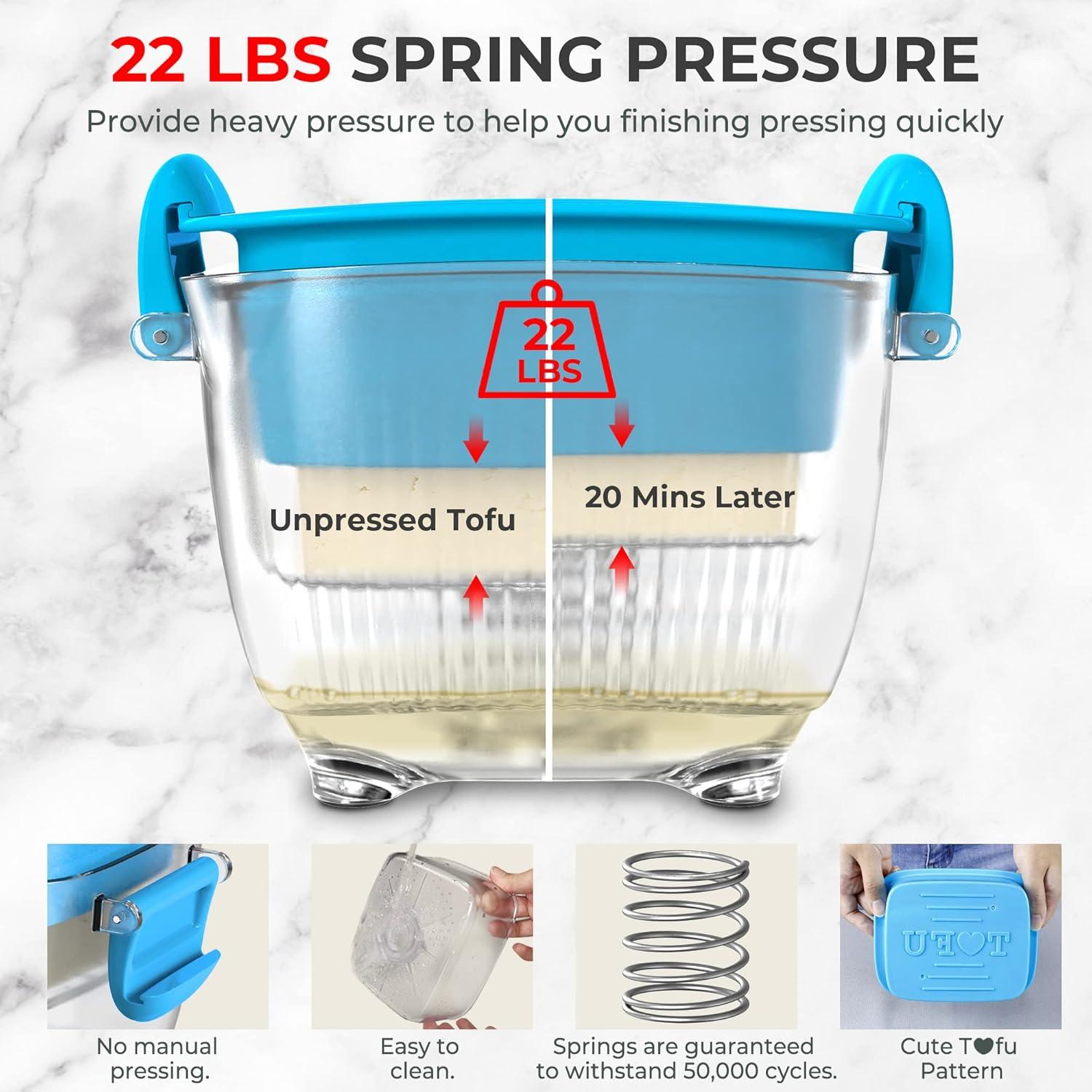 Prensa de Tofu Yarkor Grande 570g, Apta para Lavavajillas