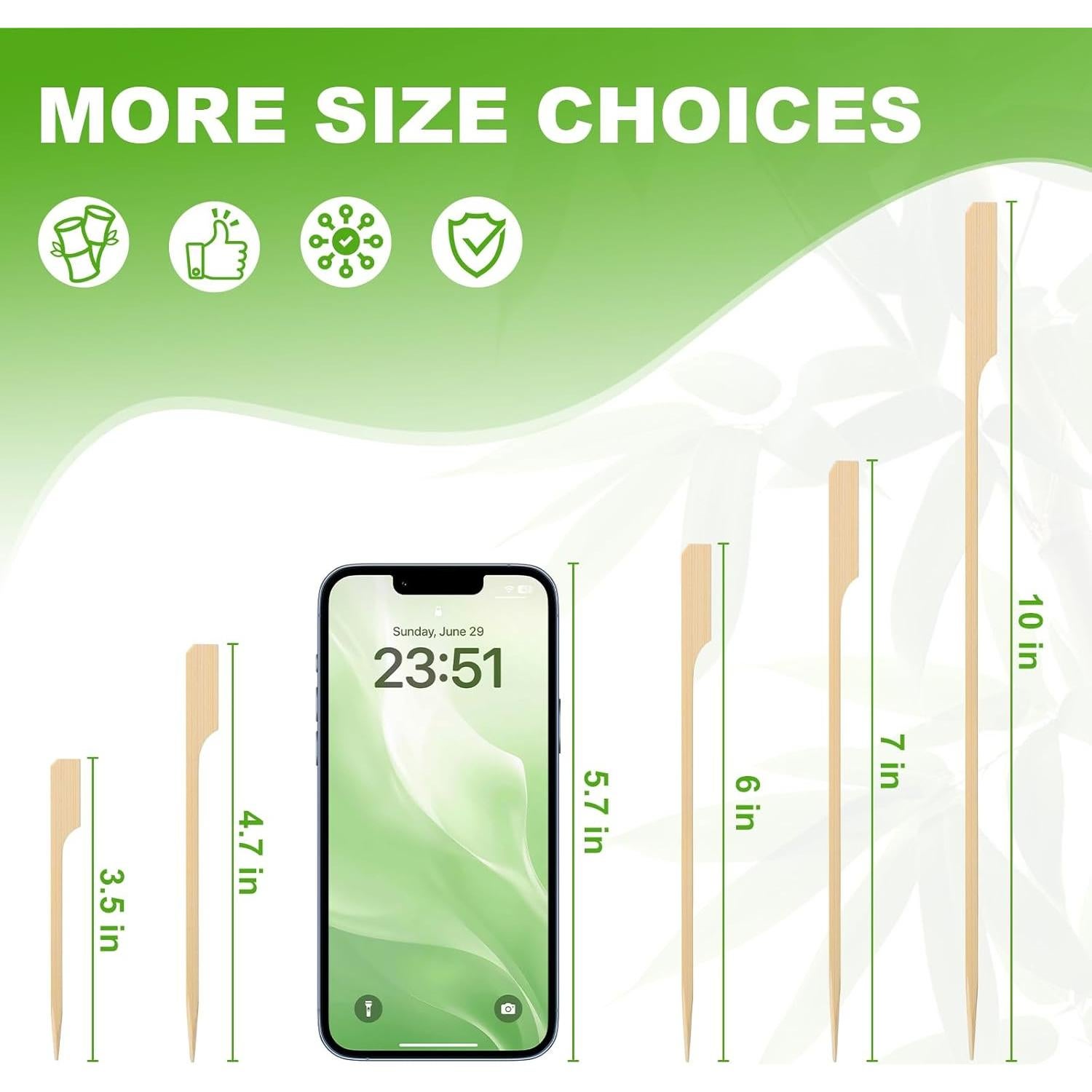 Palillos de Cóctel de Bambú FATLODA 3.5" 1200PCS