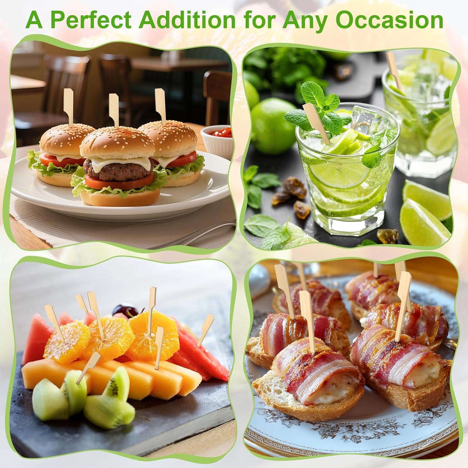 Palillos de Cóctel de Bambú FATLODA 3.5" 1200PCS