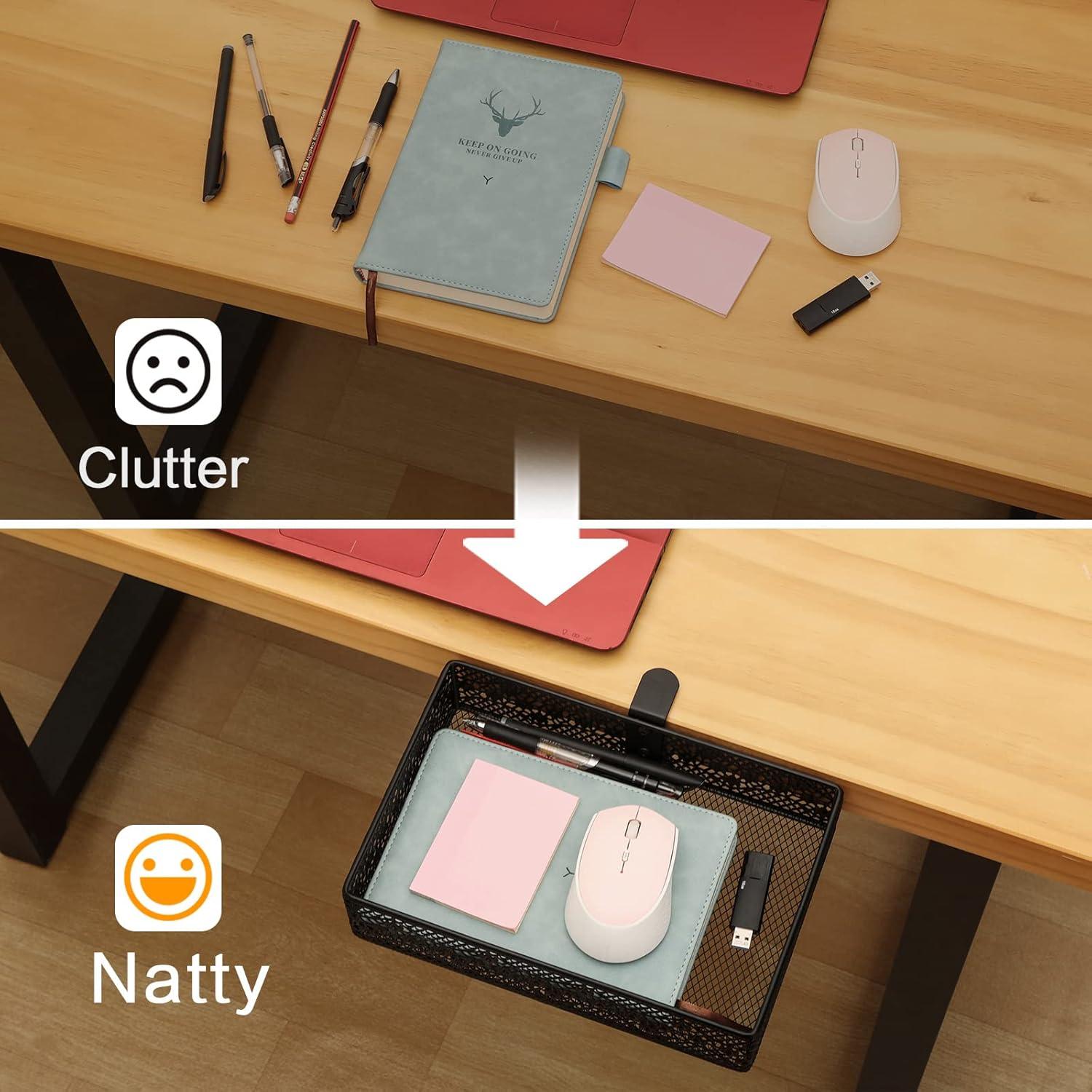 Organizador Bajo Escritorio Aurynns 2 Paquetes Negro