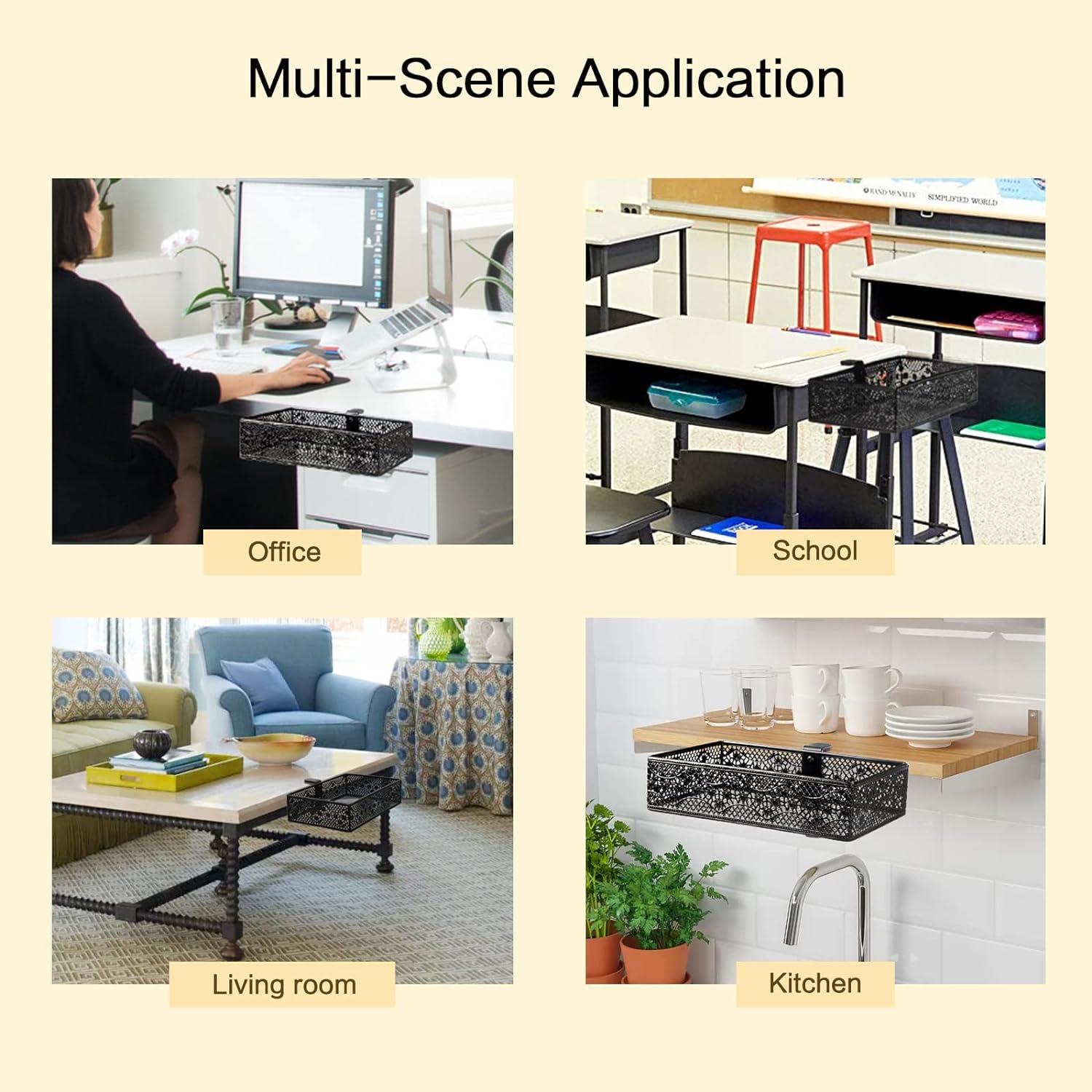 Organizador Bajo Escritorio Aurynns 2 Paquetes Negro