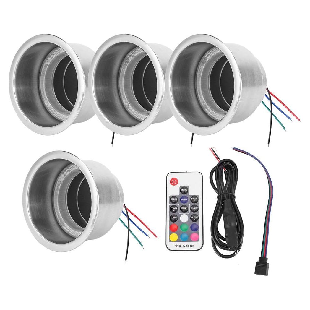 Soporte para Taza LED Ejoyous 4 Pcs Acero Inoxidable RGB
