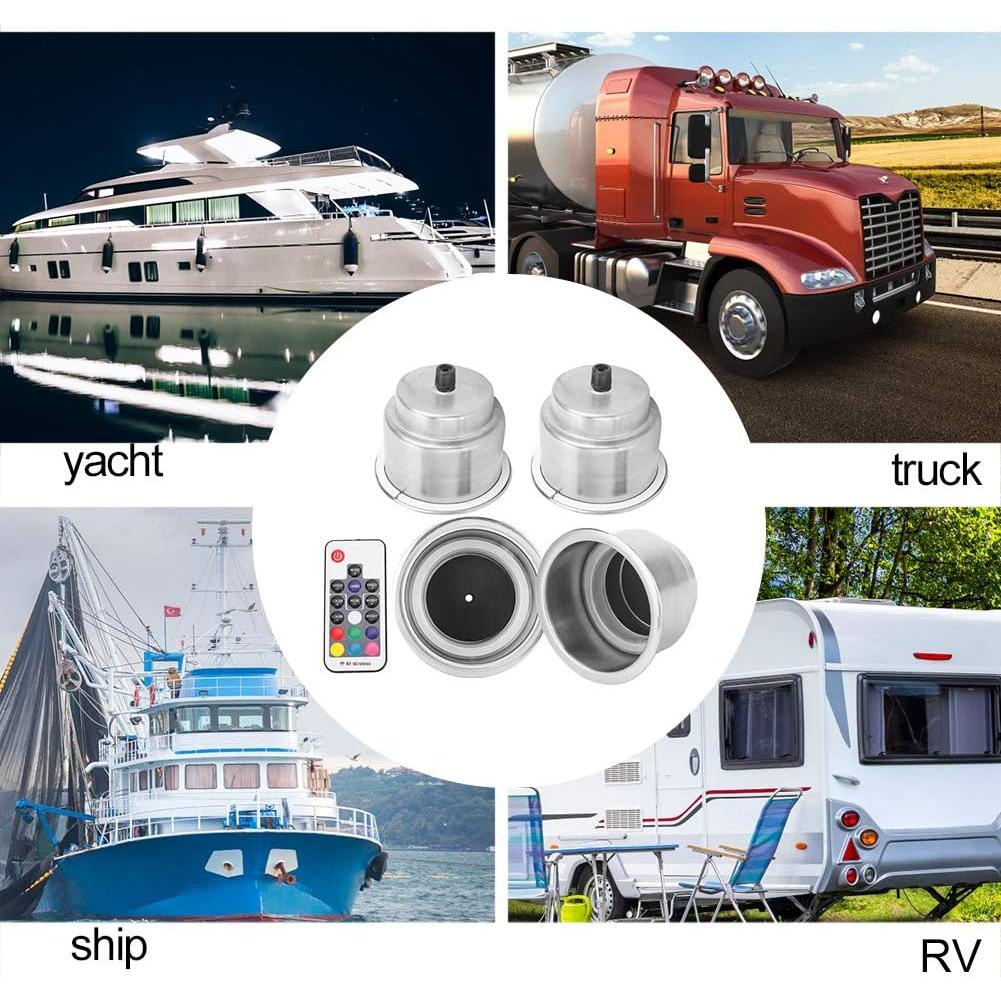 Soporte para Taza LED Ejoyous 4 Pcs Acero Inoxidable RGB