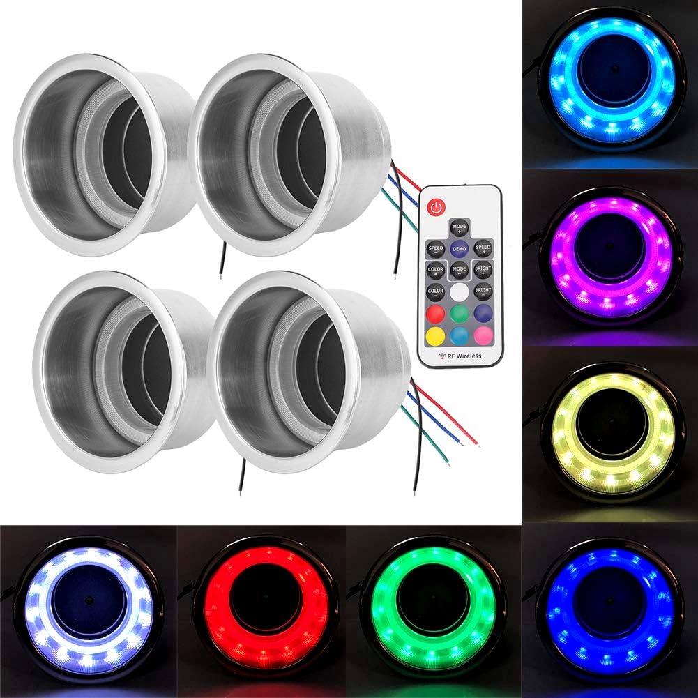 Soporte para Taza LED Ejoyous 4 Pcs Acero Inoxidable RGB