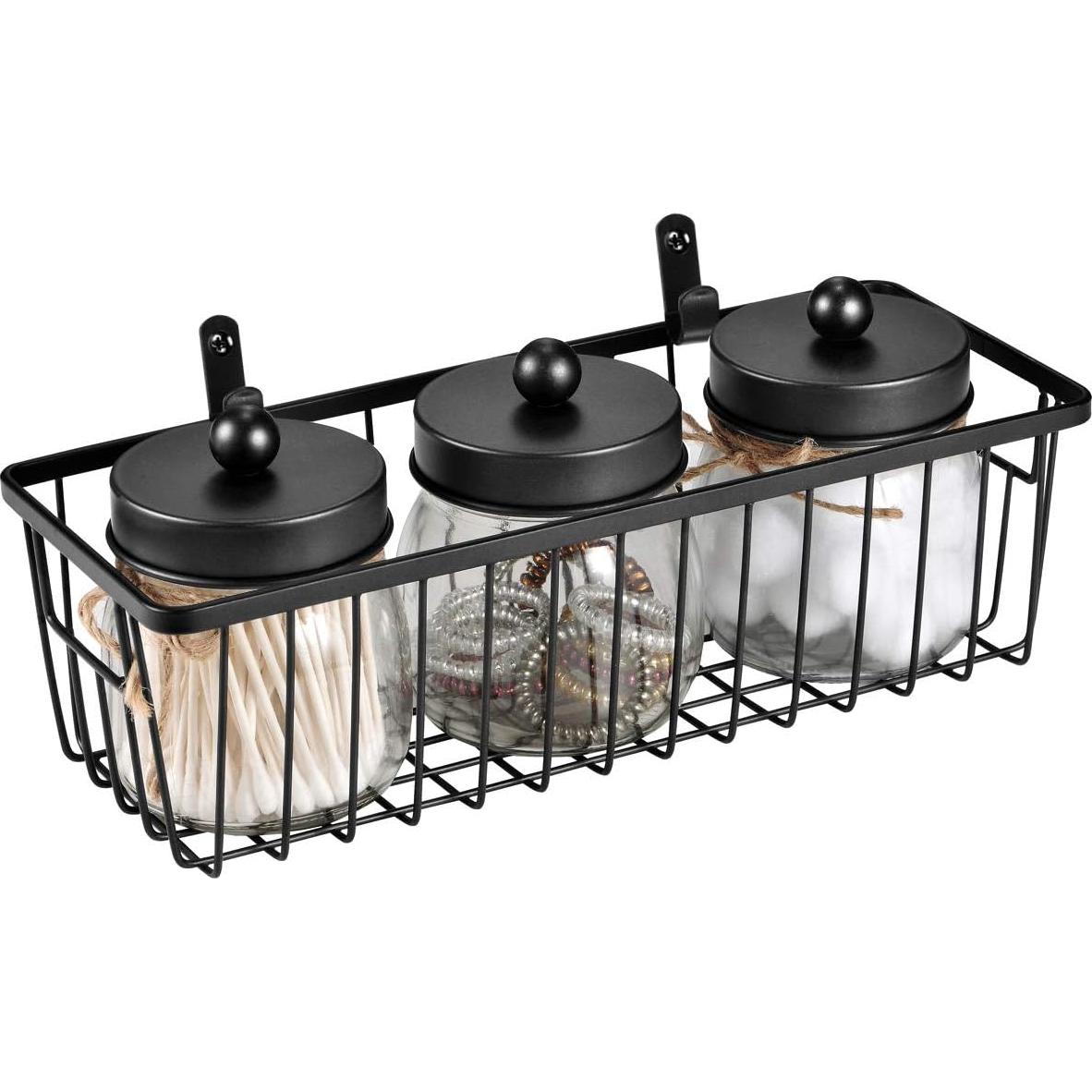 Cestas de Alambre Organizador de Baño SheeChung 2 Paquete Negro