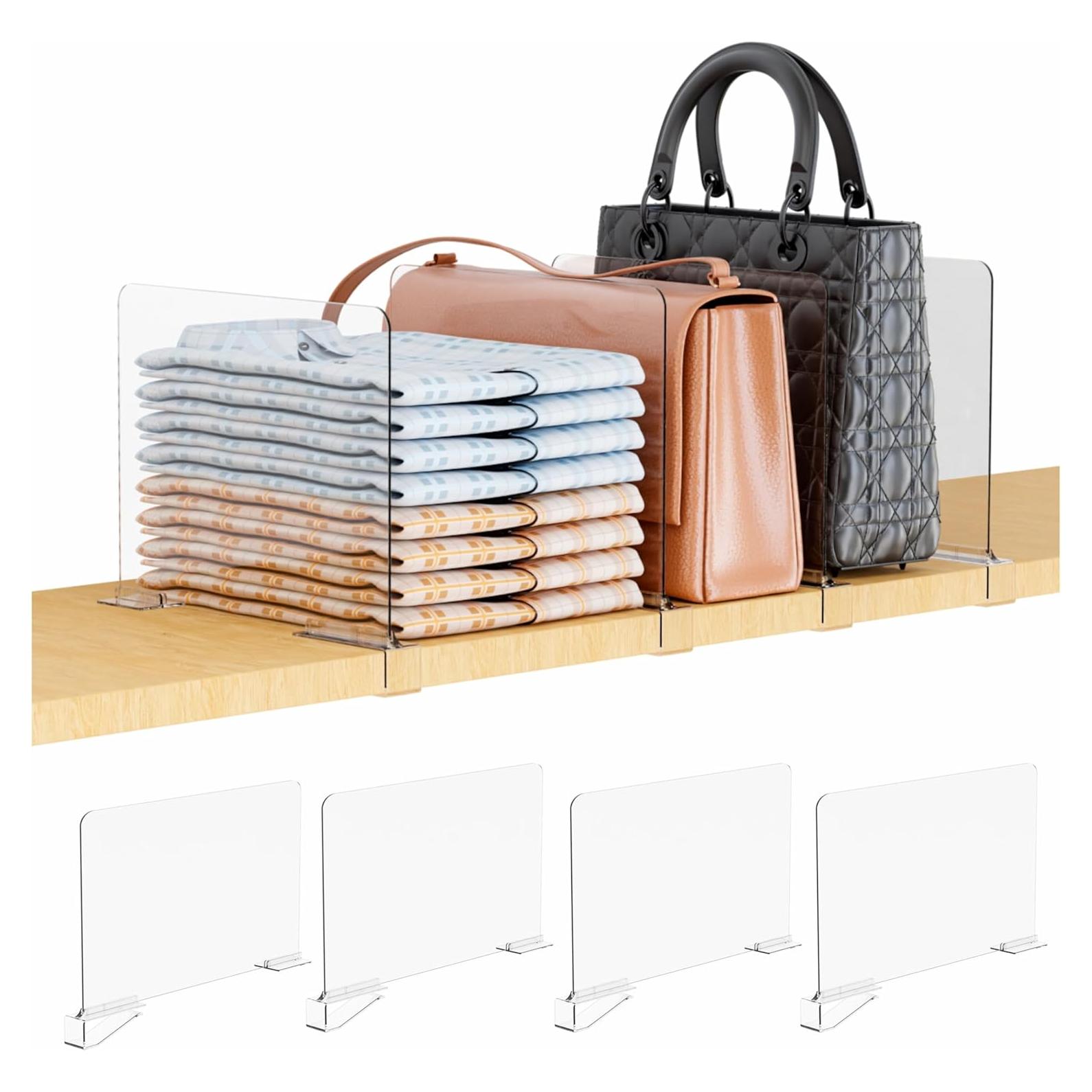 Divisores de Estante Acrílicos Yieach Ajustables 4 Pack