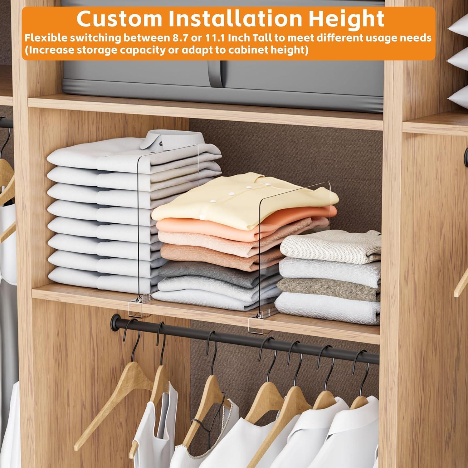 Divisores de Estante Acrílicos Yieach Ajustables 4 Pack