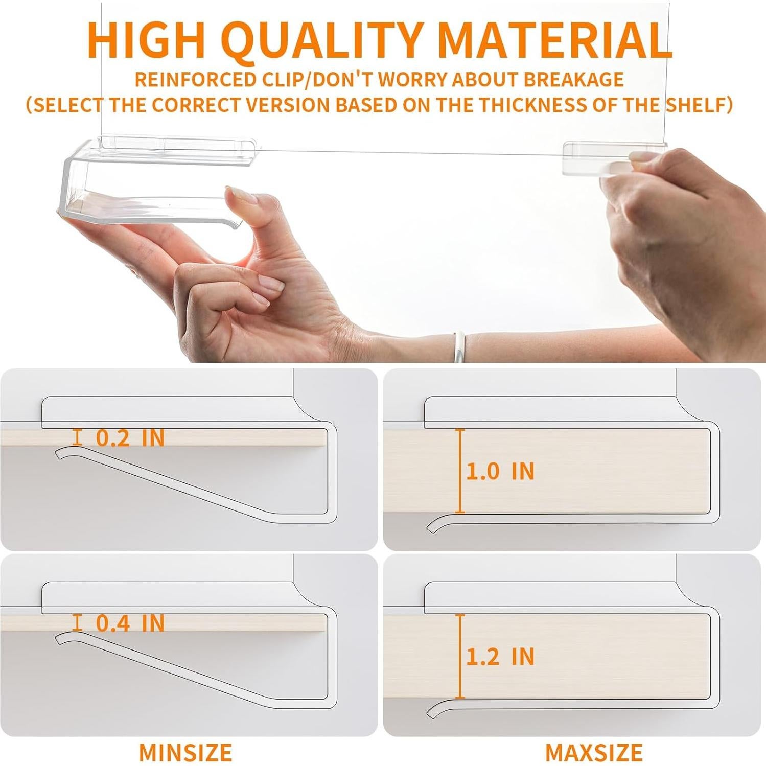 Divisores de Estante Acrílicos Yieach Ajustables 4 Pack