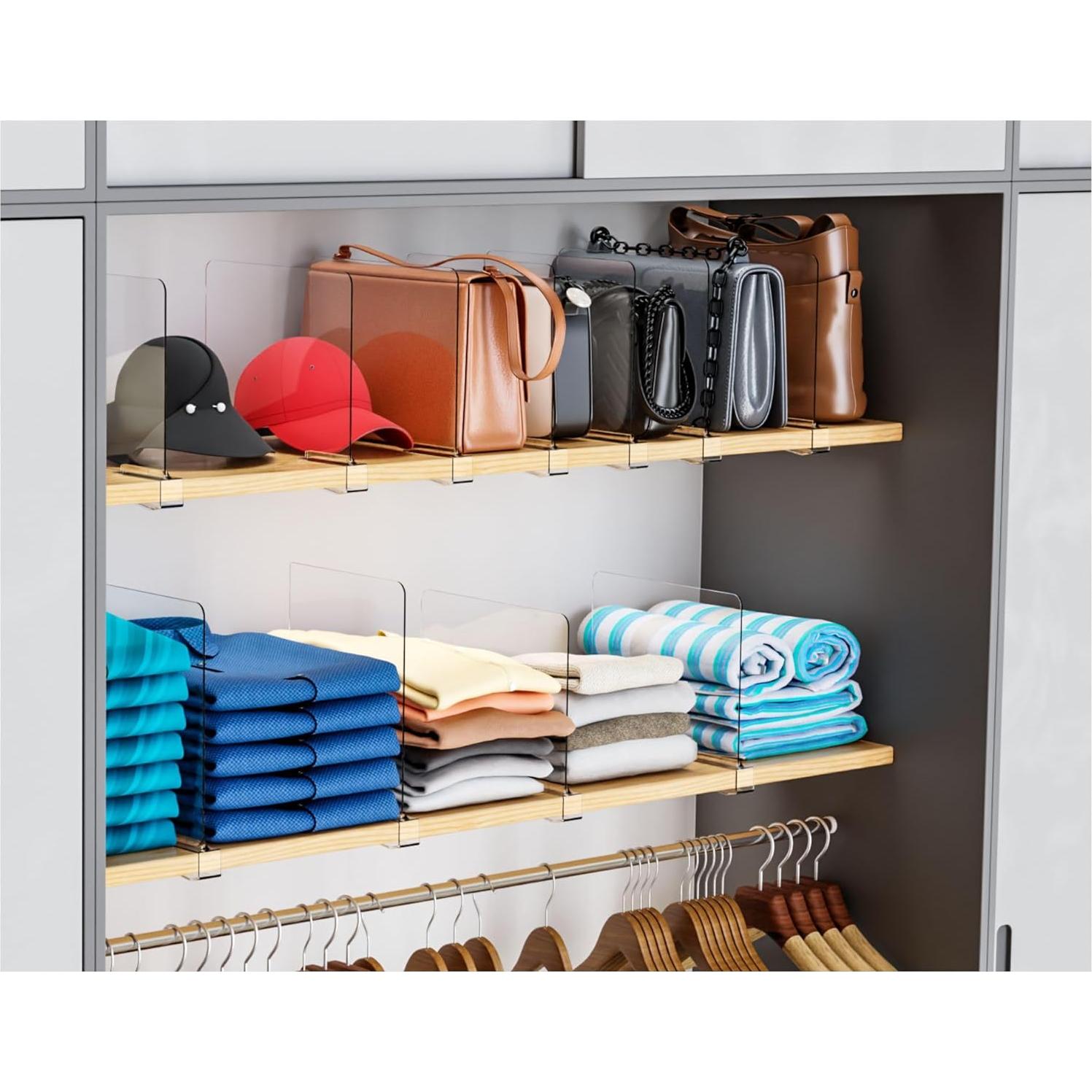 Divisores de Estante Acrílicos Yieach Ajustables 4 Pack