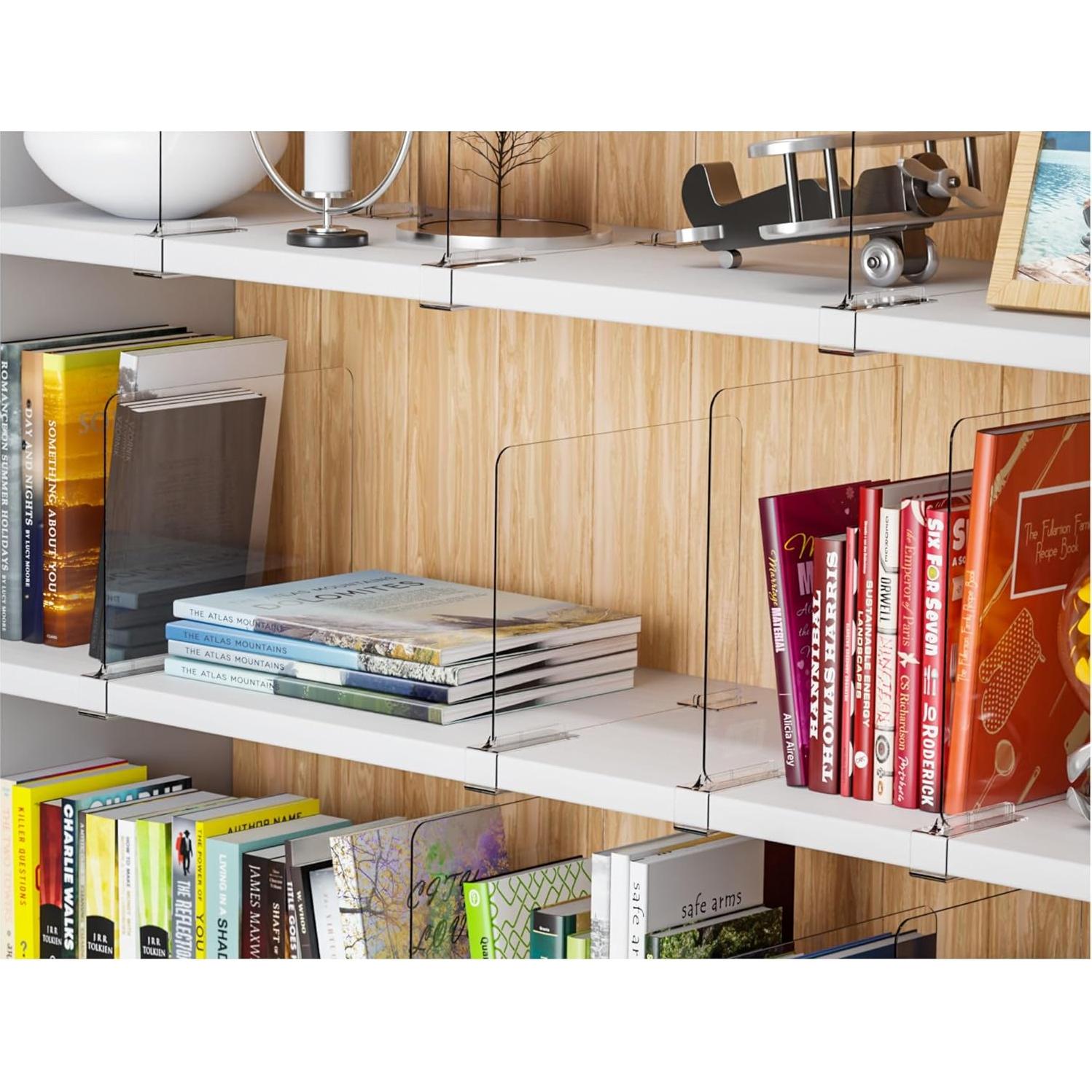 Divisores de Estante Acrílicos Yieach Ajustables 4 Pack