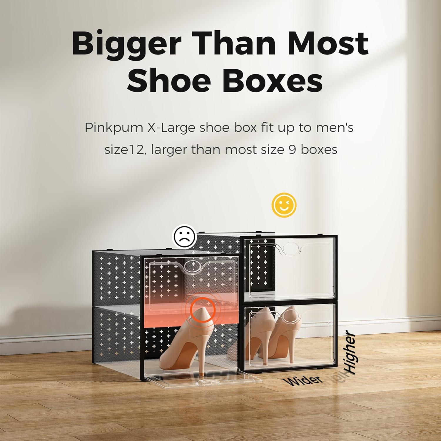 Cajas de Almacenamiento de Zapatos Pinkpum 15 Unidades Negro