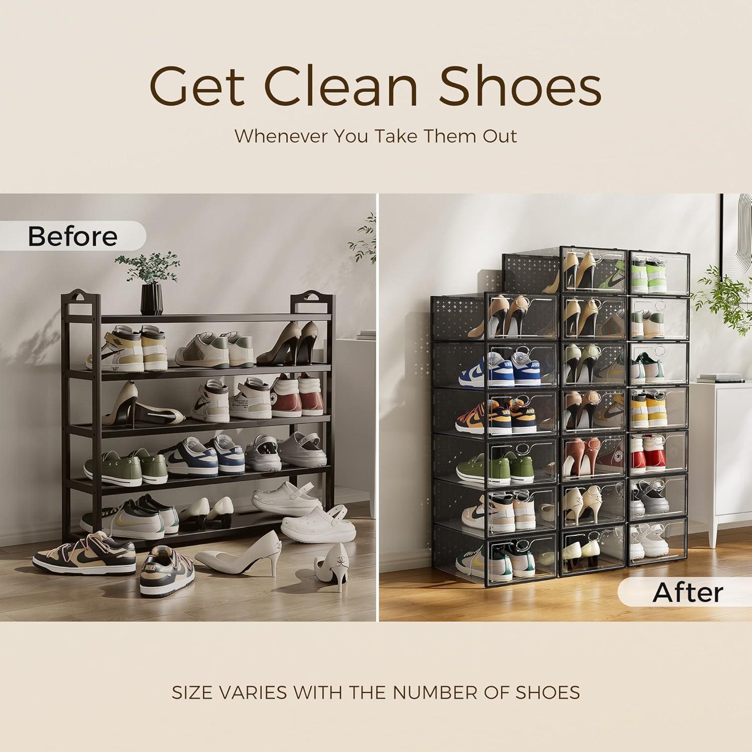 Cajas de Almacenamiento de Zapatos Pinkpum 15 Unidades Negro