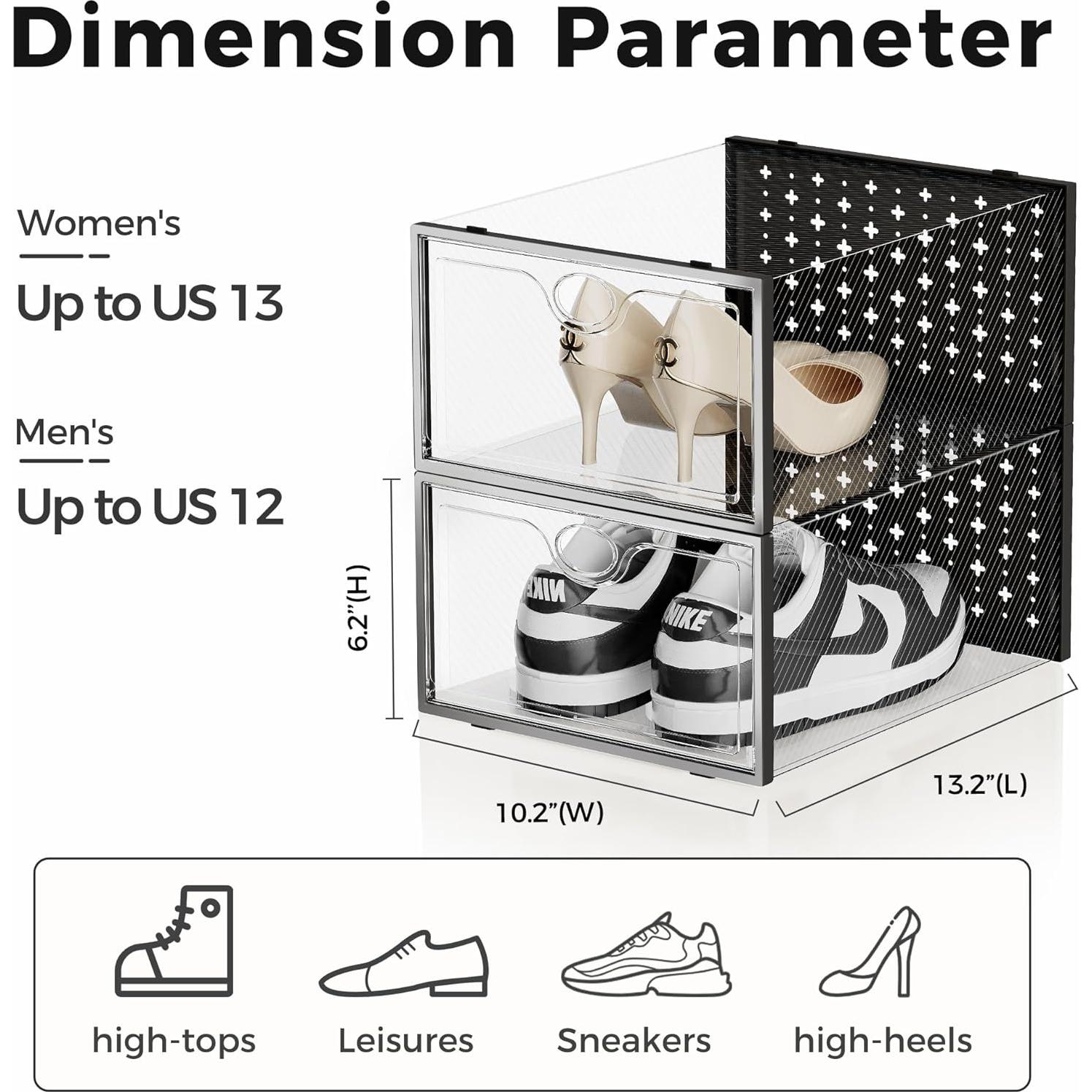 Cajas de Almacenamiento de Zapatos Pinkpum 15 Unidades Negro