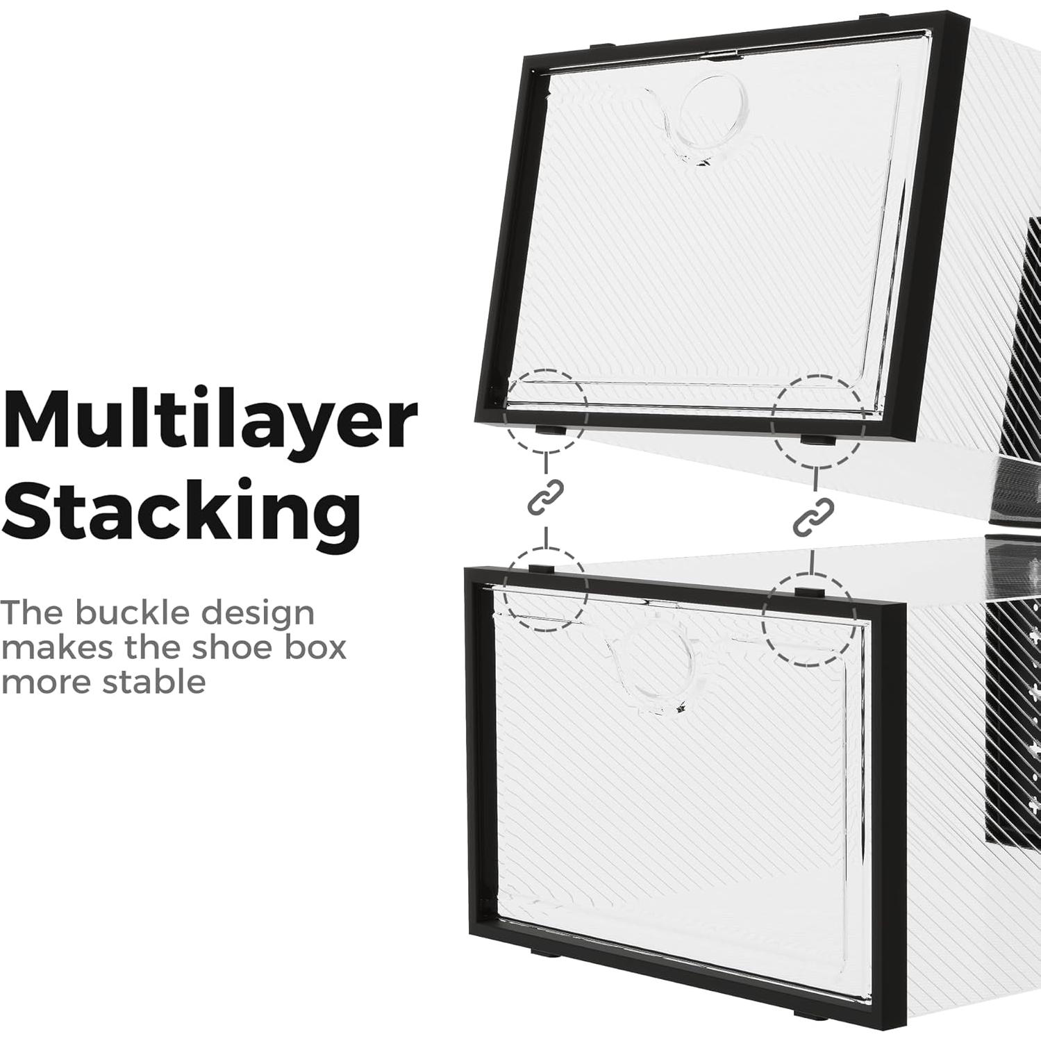 Cajas de Almacenamiento de Zapatos Pinkpum 15 Unidades Negro