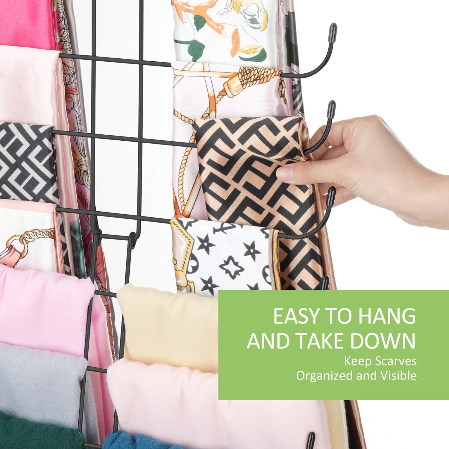 Perchero de Bufandas OMHOMETY Negro 20 Niveles Ahorra Espacio