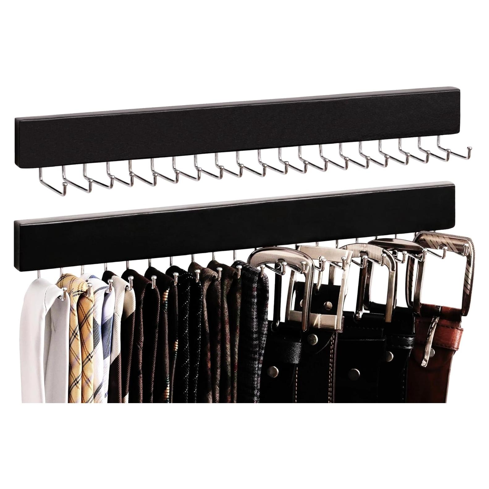 Soporte para Corbatas StorageWorks Negro con 20 Ganchos - 2 Piezas