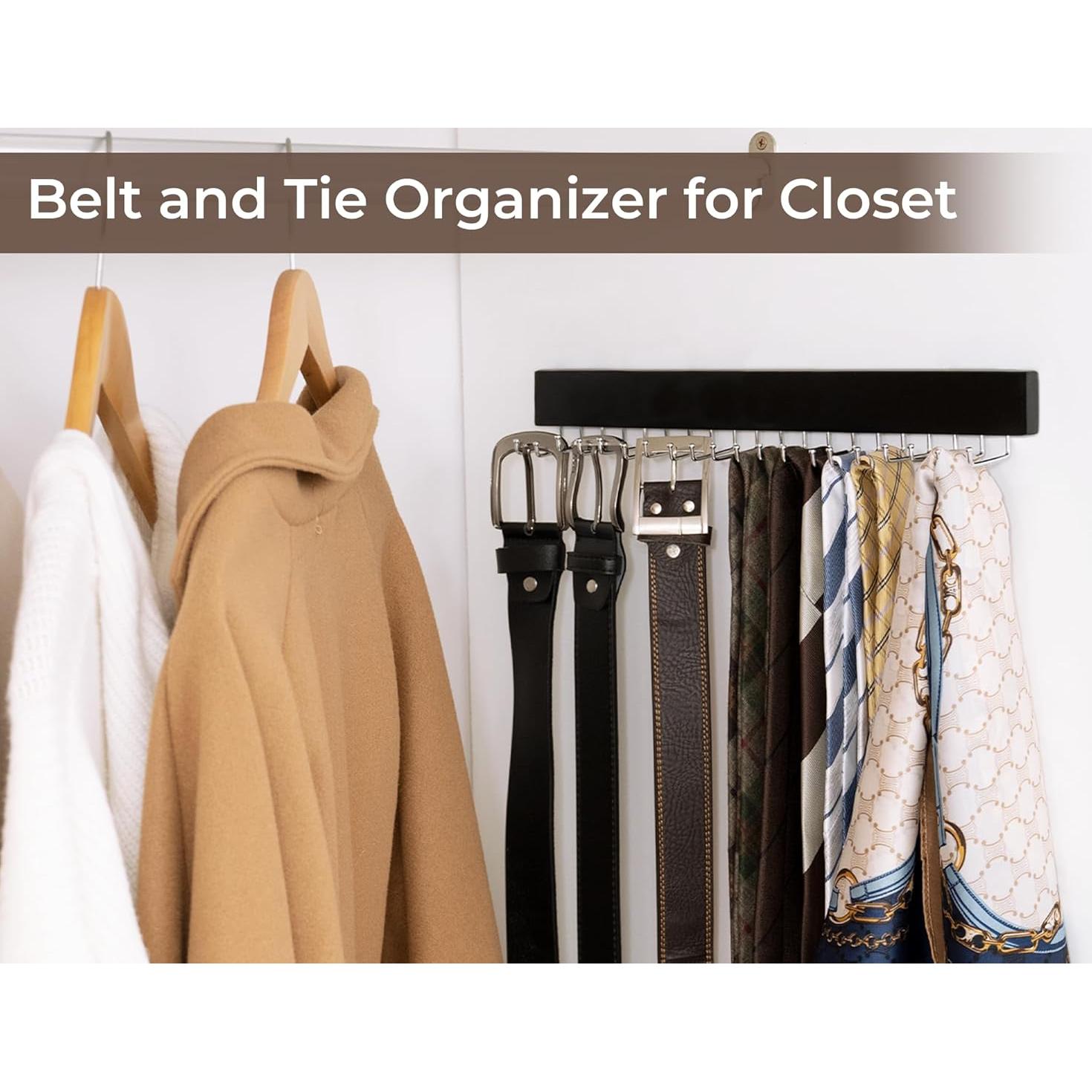 Soporte para Corbatas StorageWorks Negro con 20 Ganchos - 2 Piezas