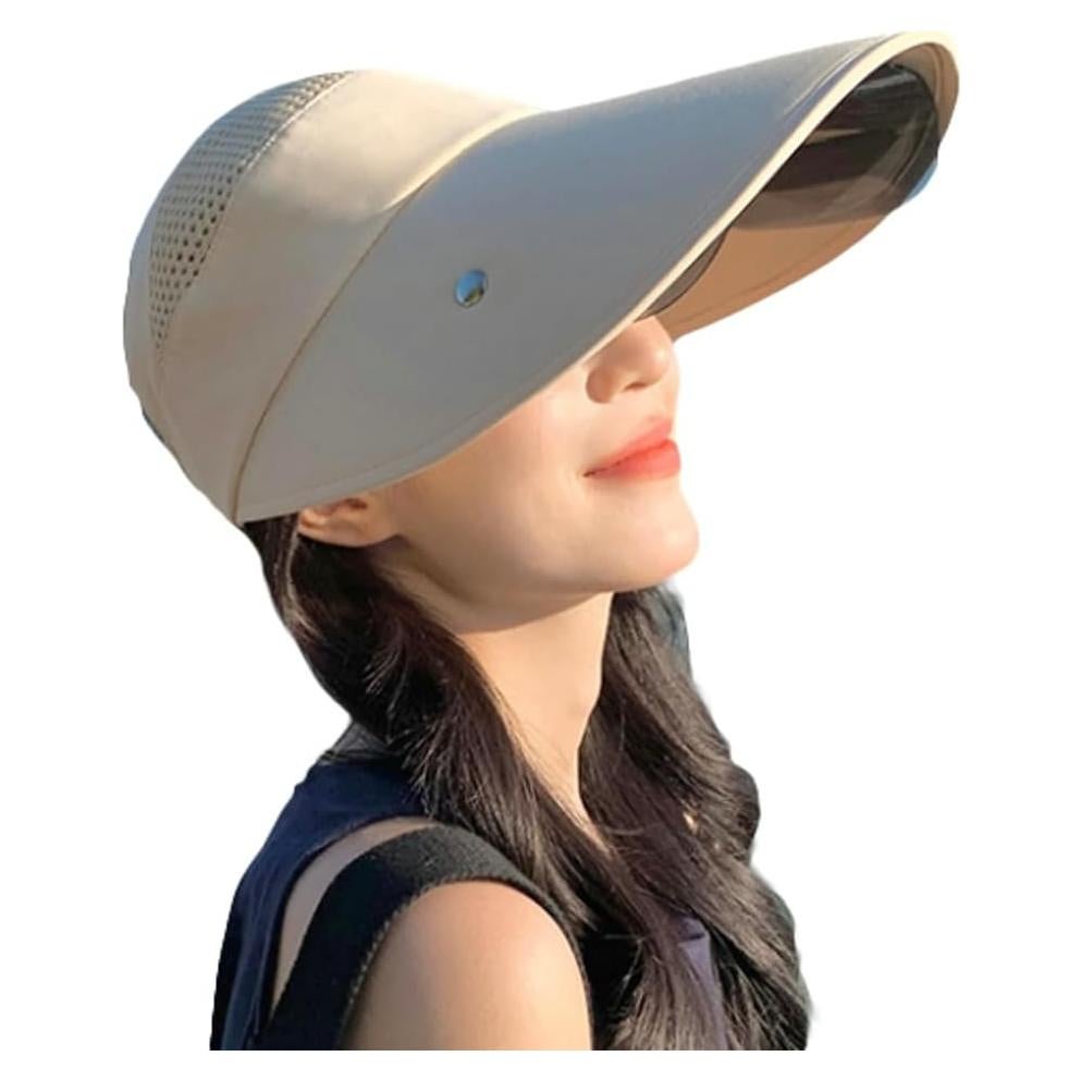 Sombrero de Sol Grande con Gafas UV Ajustables para Mujeres