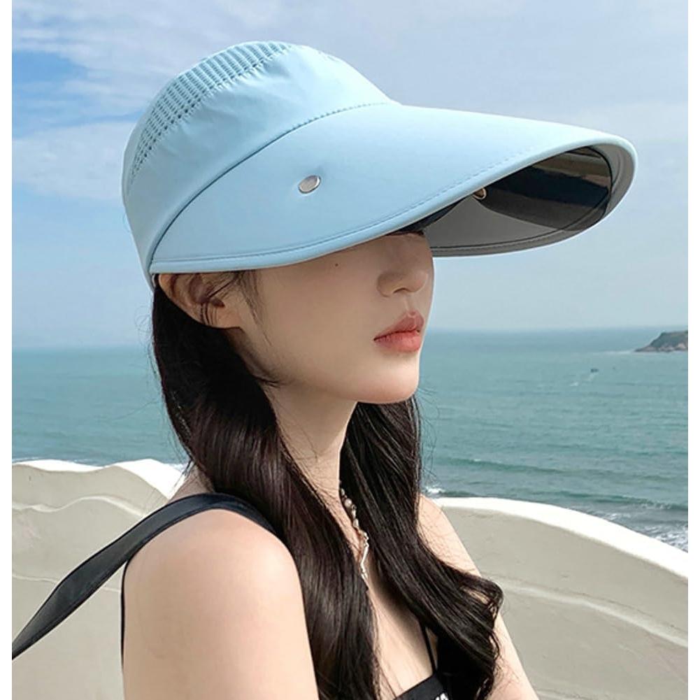 Sombrero de Sol Grande con Gafas UV Ajustables para Mujeres