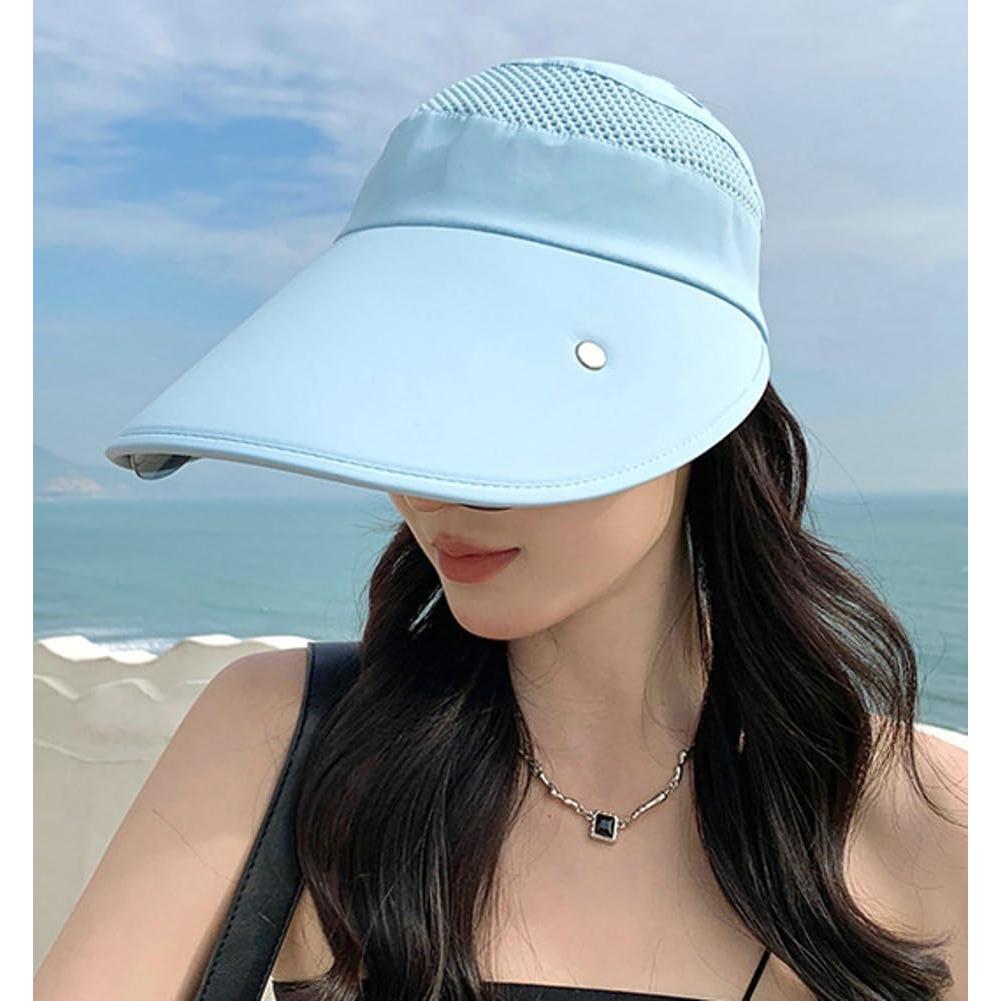 Sombrero de Sol Grande con Gafas UV Ajustables para Mujeres