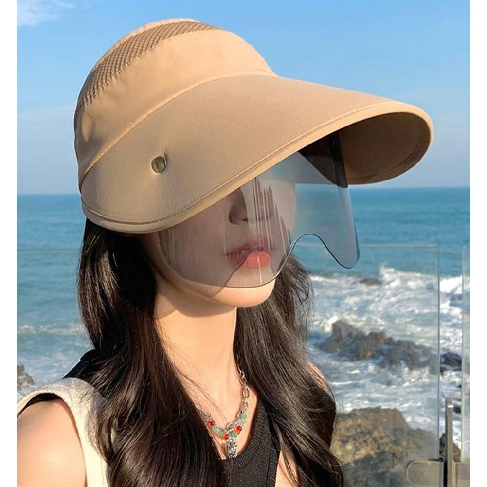 Sombrero de Sol Grande con Gafas UV Ajustables para Mujeres