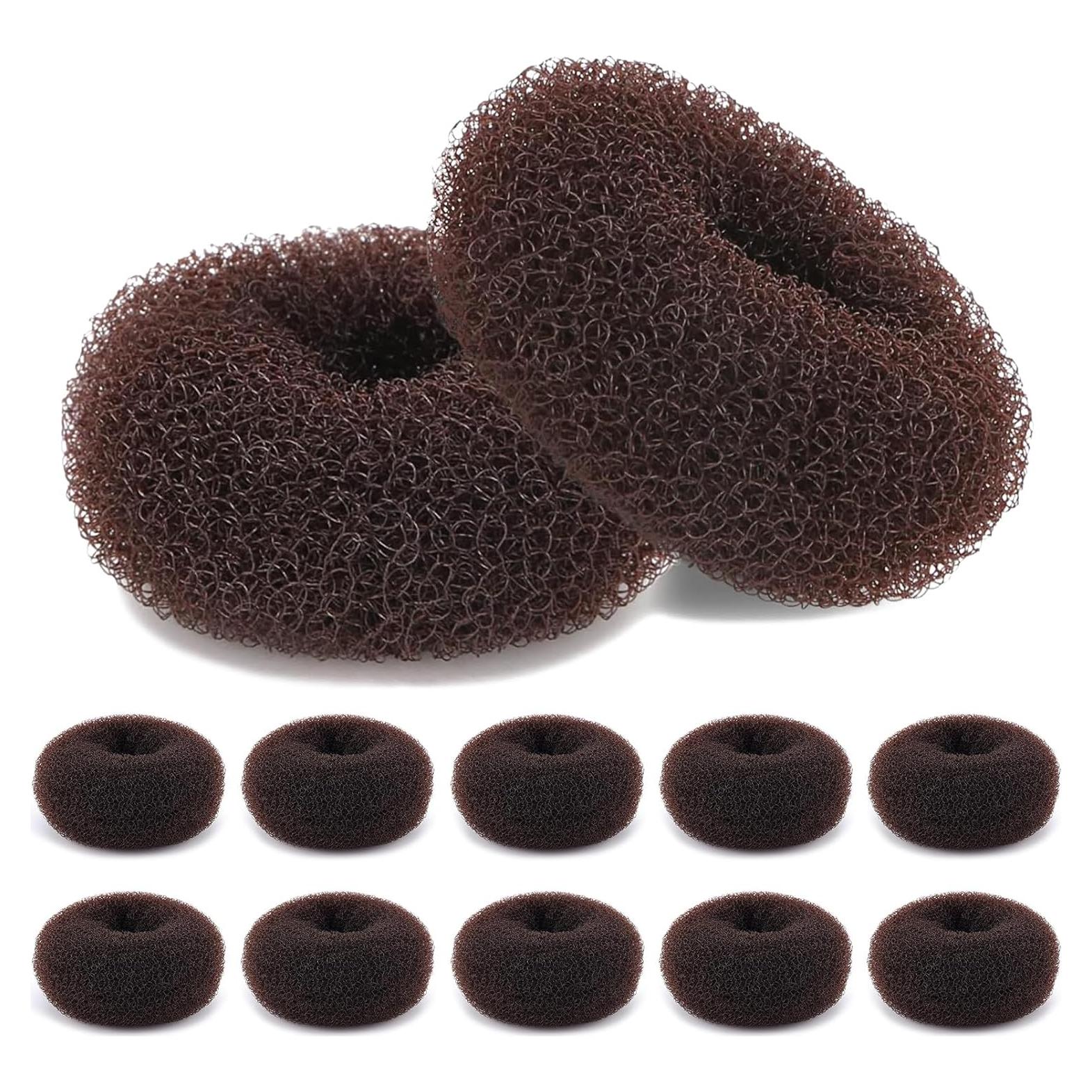 Fabricante de Moño Donut HOFASON 12 Pcs Grande 9 cm Marrón