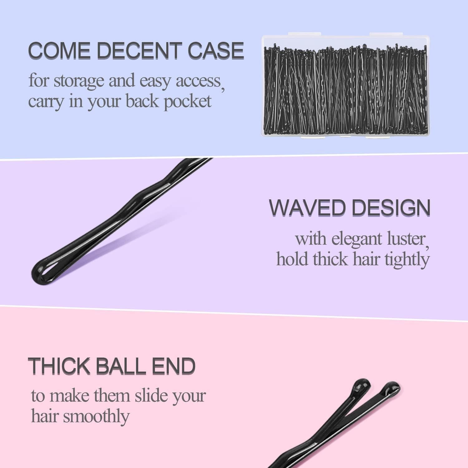 240 Horquillas Negras MORGLES 5.6 cm para Cabello