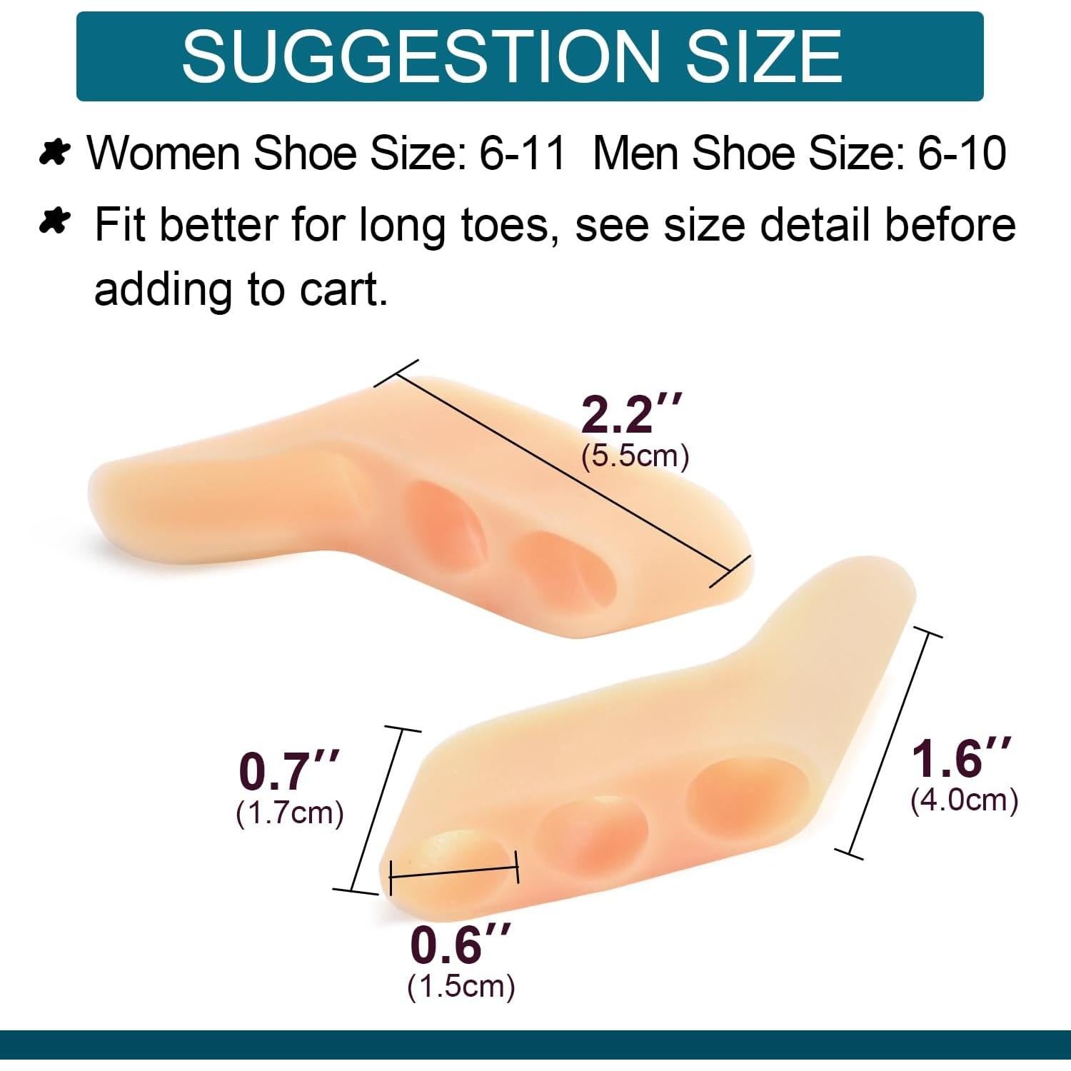 Separadores de Dedo Meñique Povihome 10 Paquetes Beige