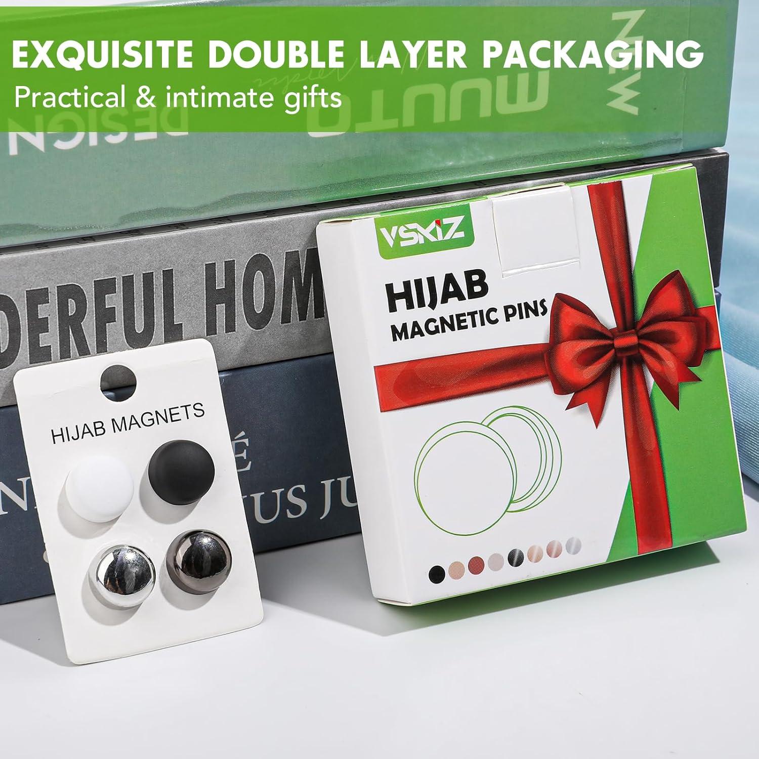 Pines Magnéticos VSKIZ para Hijab - Paquete de 4 Piezas