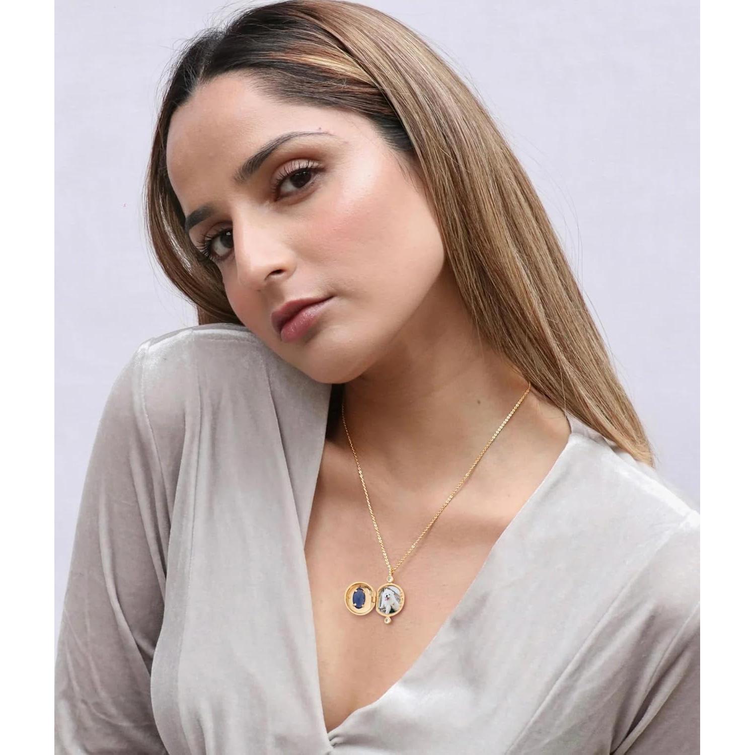 Collar Medallón de Corazón Aobei Pearl Oro 18K con Cadena 50cm