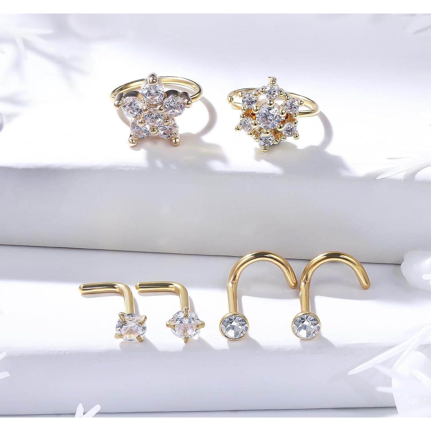 Anillos de Nariz Kridzisw 18G Acero Quirúrgico Hipoalergénico 42pcs