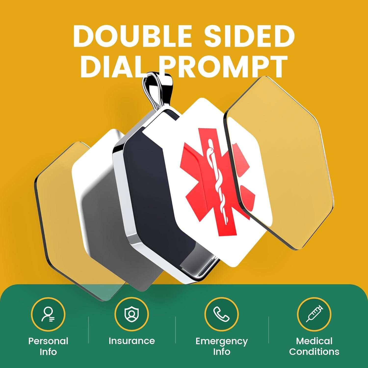 Etiqueta ID Médica QR KEKHEALTH 2PCS para Emergencias