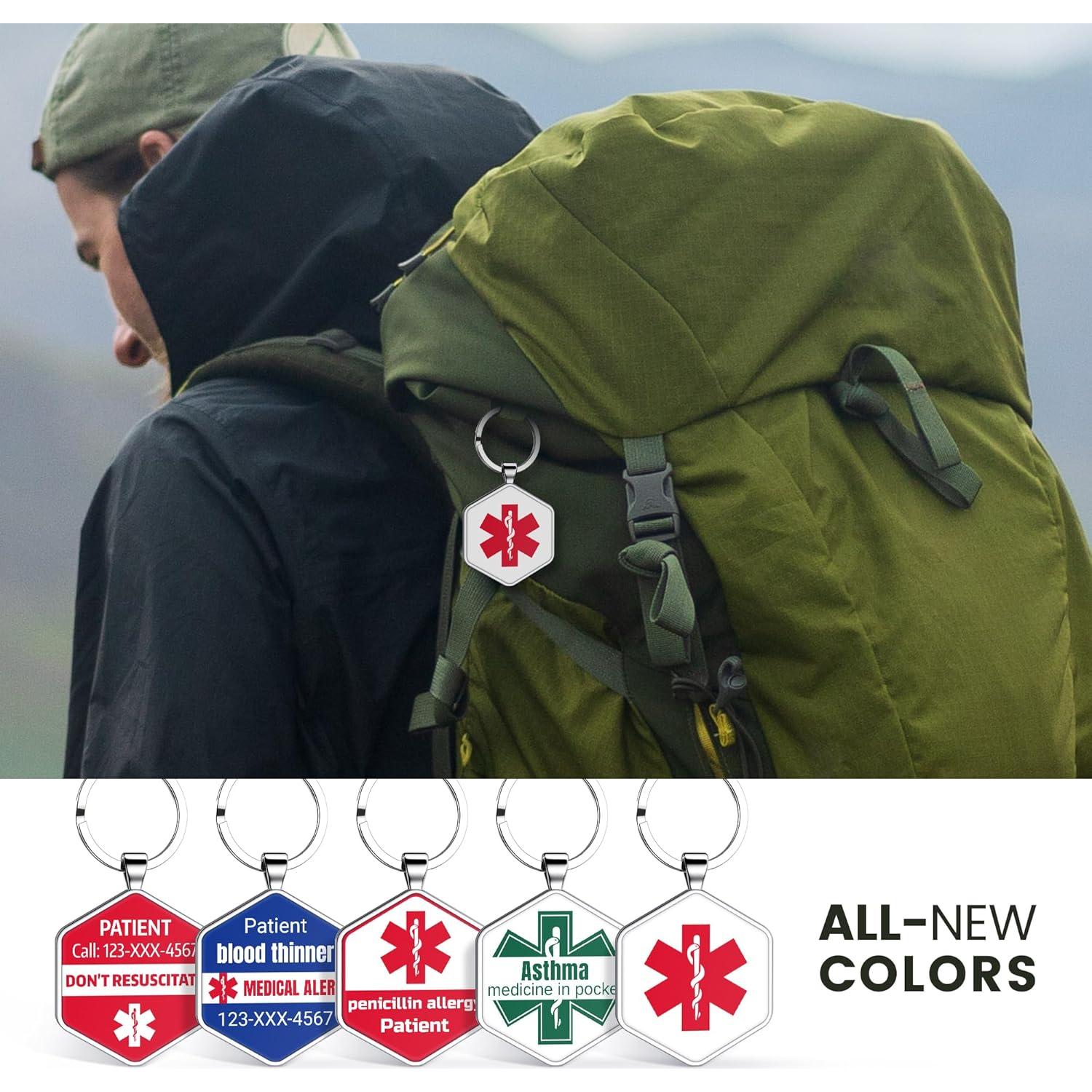 Etiqueta ID Médica QR KEKHEALTH 2PCS para Emergencias