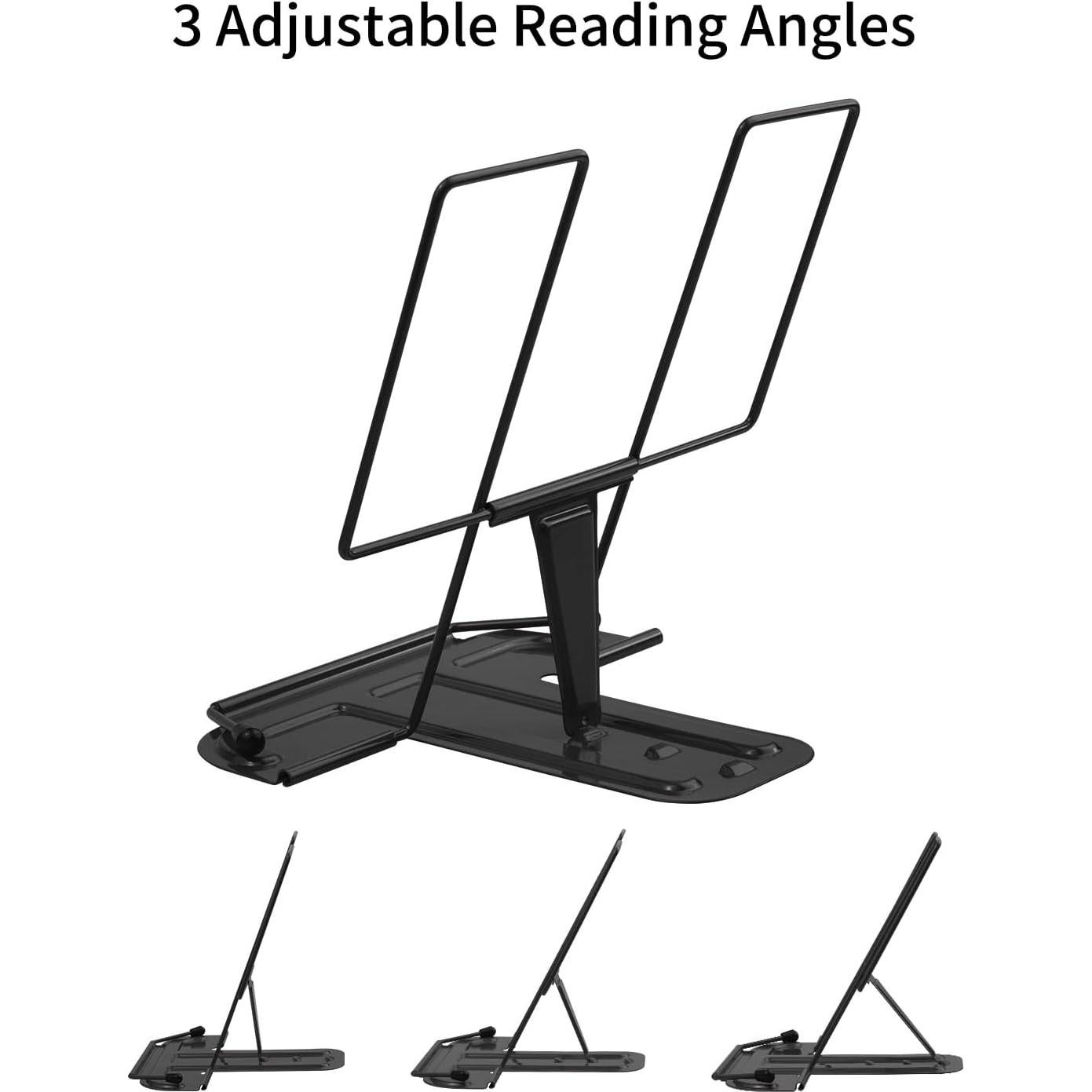 Soporte de Libro MSDADA Plegable Ajustable Negro Metal