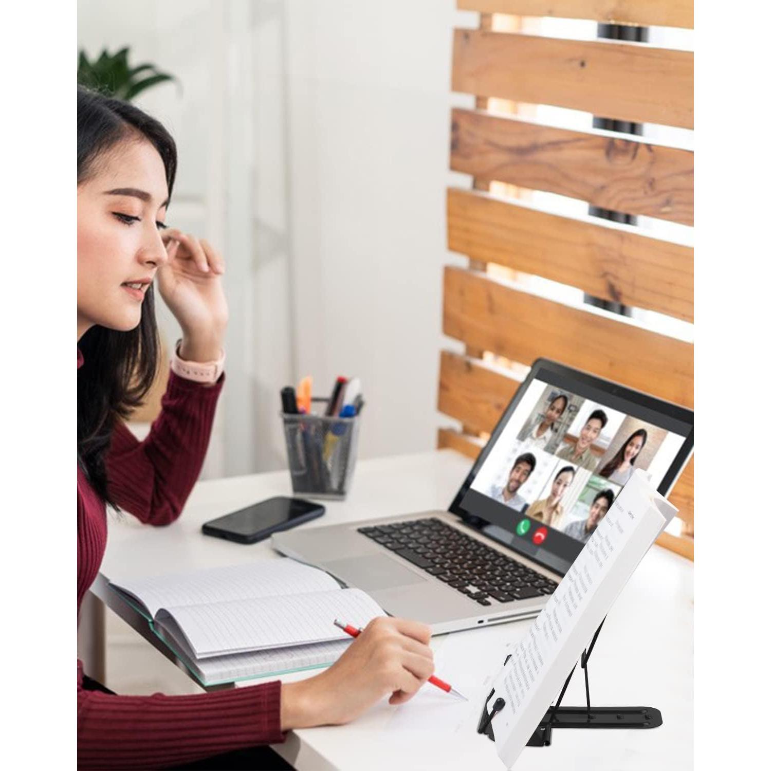 Soporte de Libro MSDADA Plegable Ajustable Negro Metal