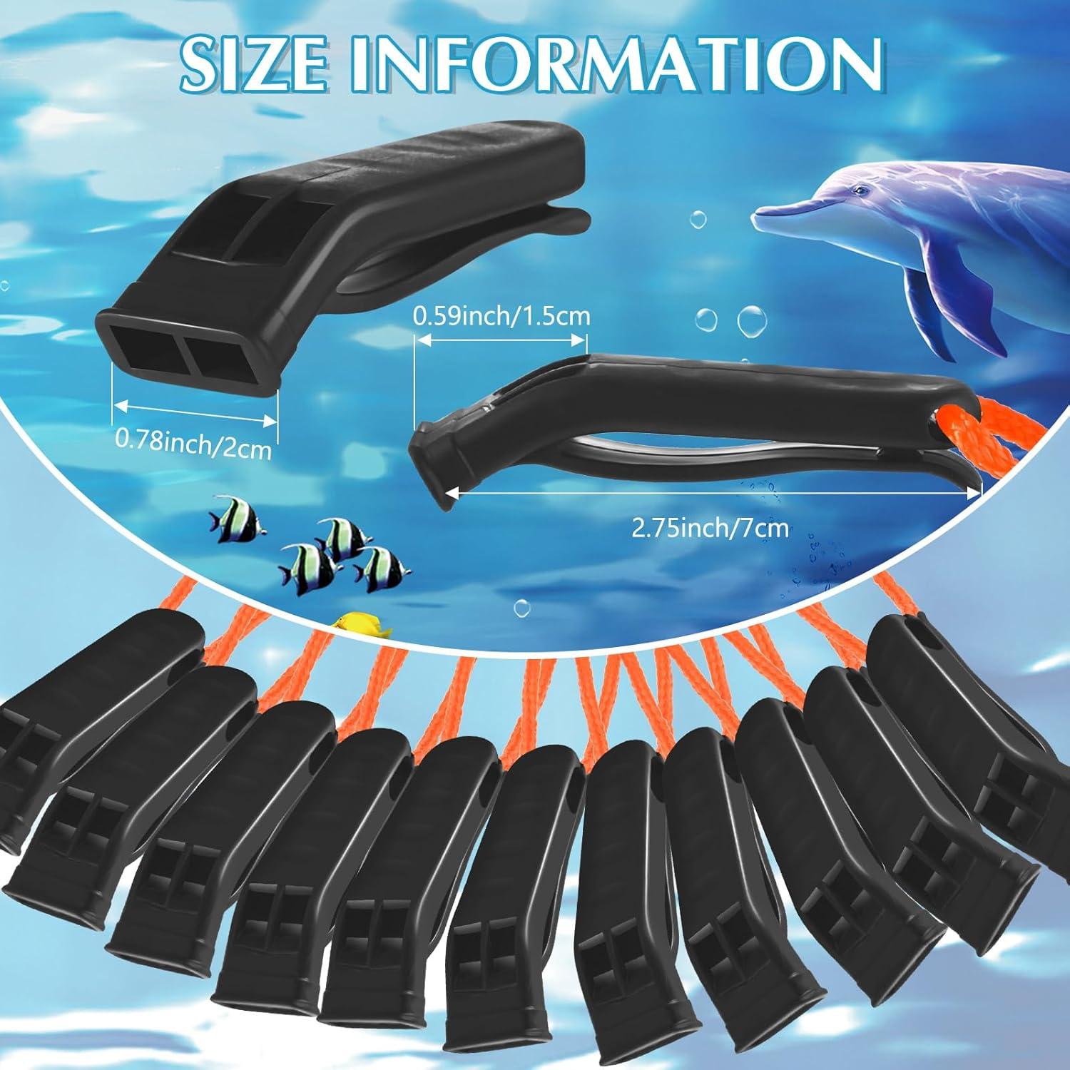 100 Silbatos de Emergencia Sotiff con Cordón Negro 120 dB