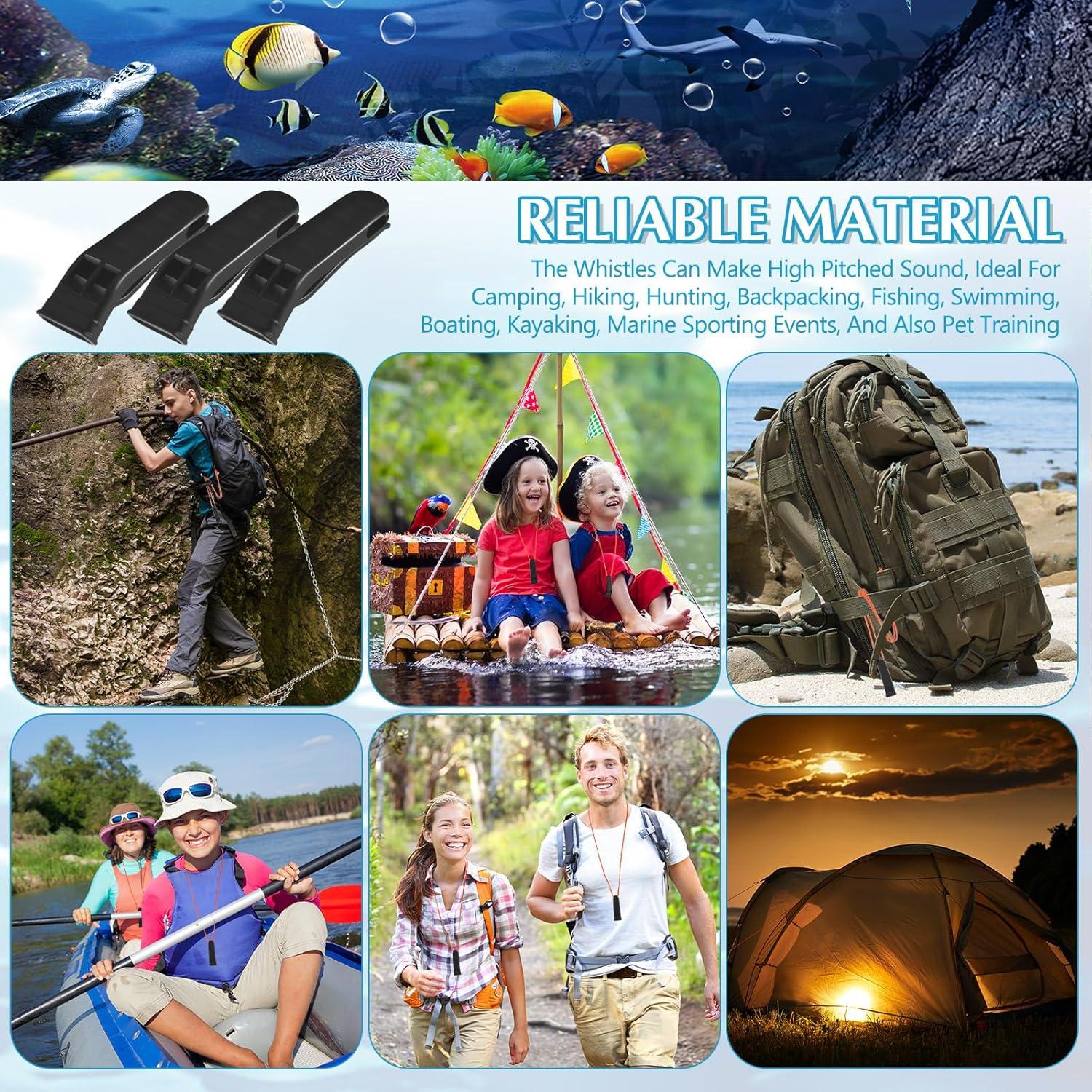 100 Silbatos de Emergencia Sotiff con Cordón Negro 120 dB