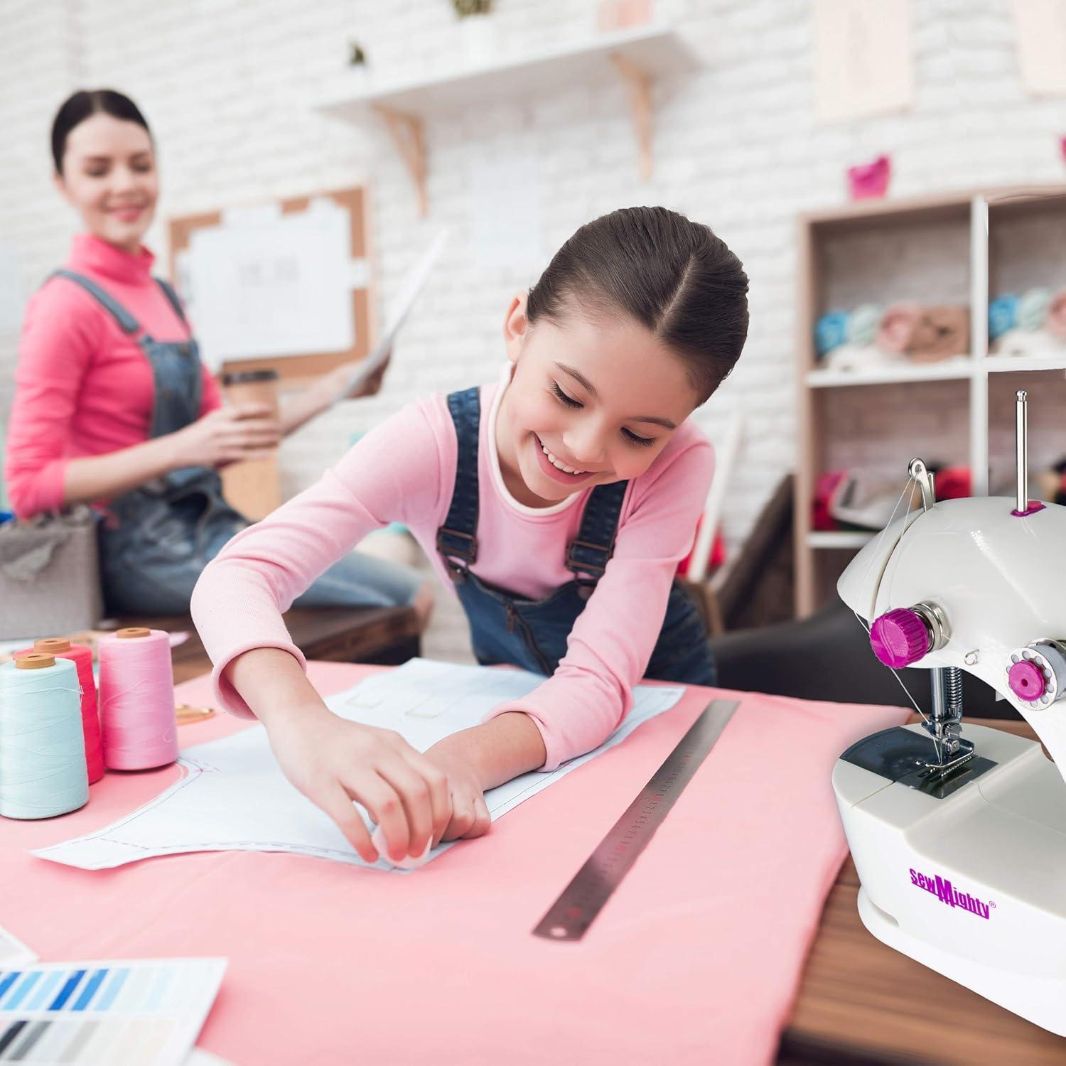 Máquina de Coser Portátil Sew Mighty Mini - Doble Velocidad, Batería y CA