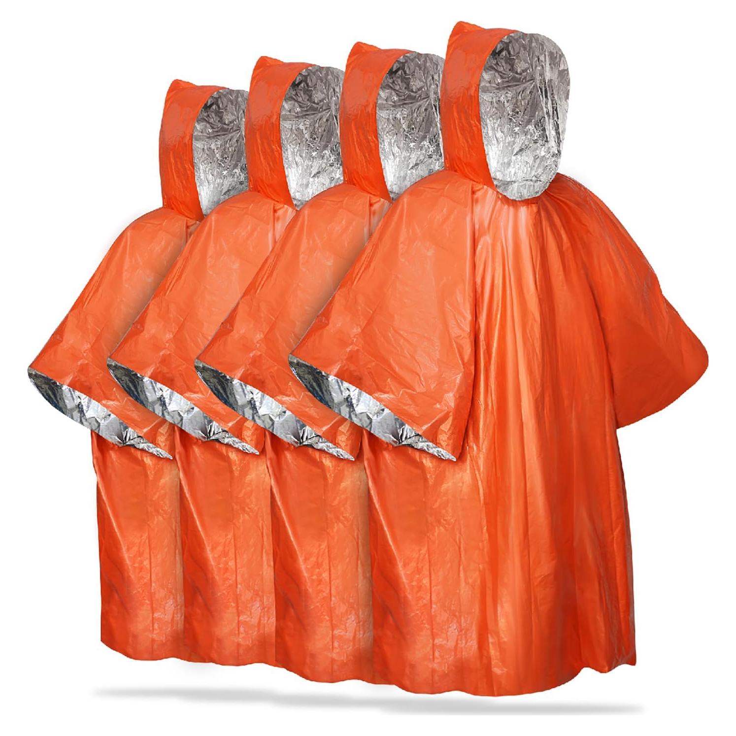 Poncho de Lluvia de Emergencia FosPower 4 Piezas Impermeable