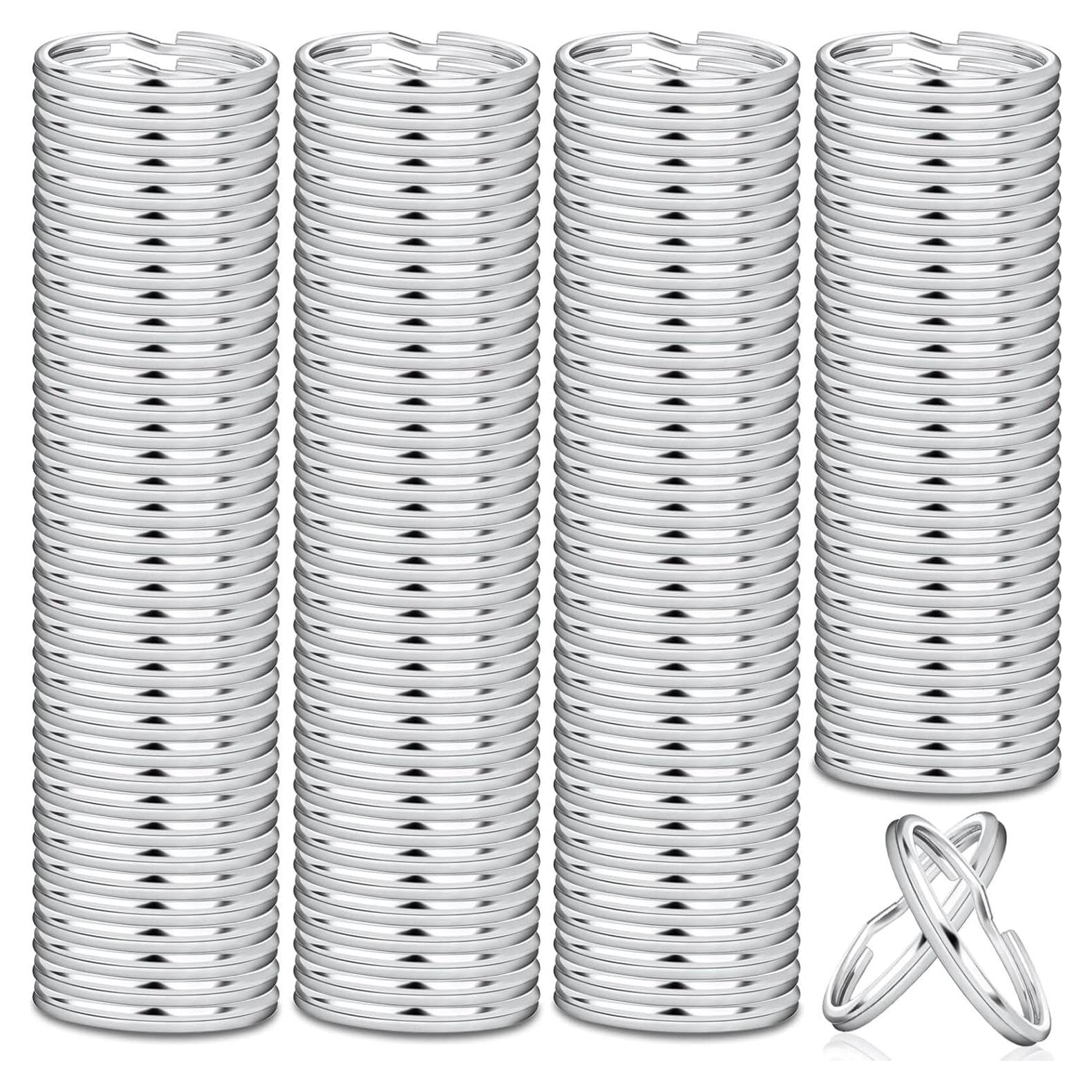 Paxcoo 100 Anillas de Llave Divididas de Metal 2.5 cm Plata
