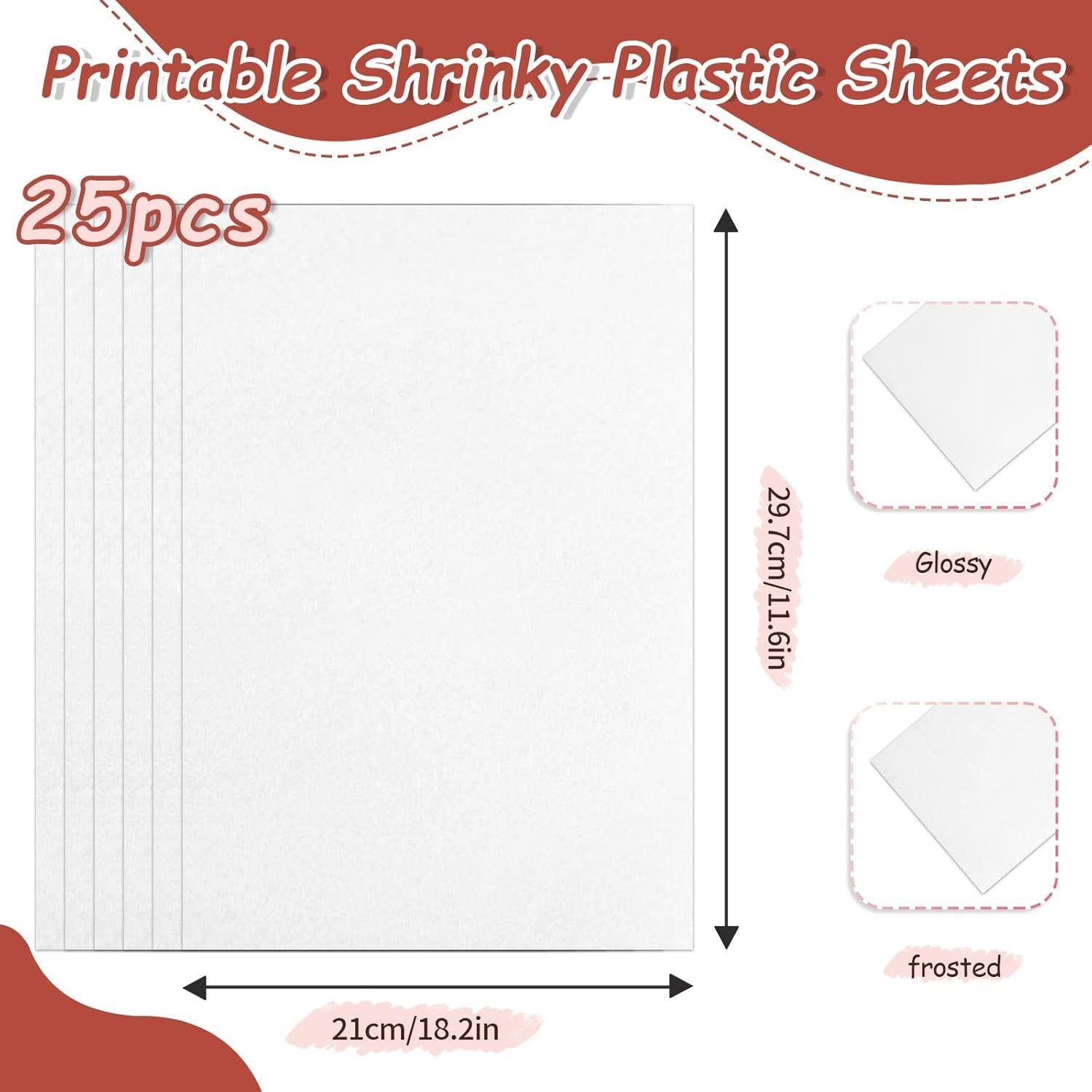 25 Hojas de Plástico Shrinky Dink Gushu 20x14.5cm Manualidades