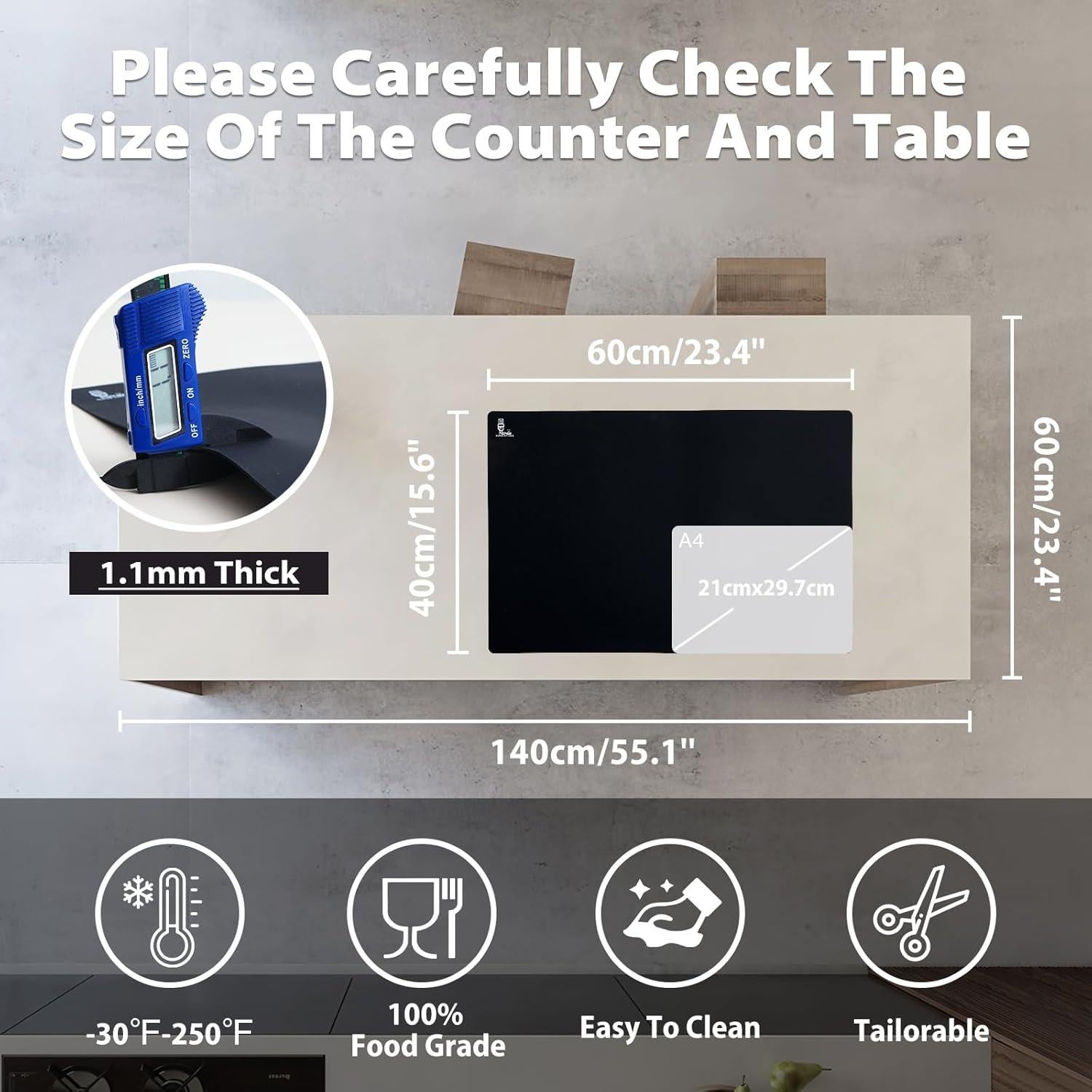 Alfombrilla de Silicona Resistente al Calor Folksy 59.4x39.6cm