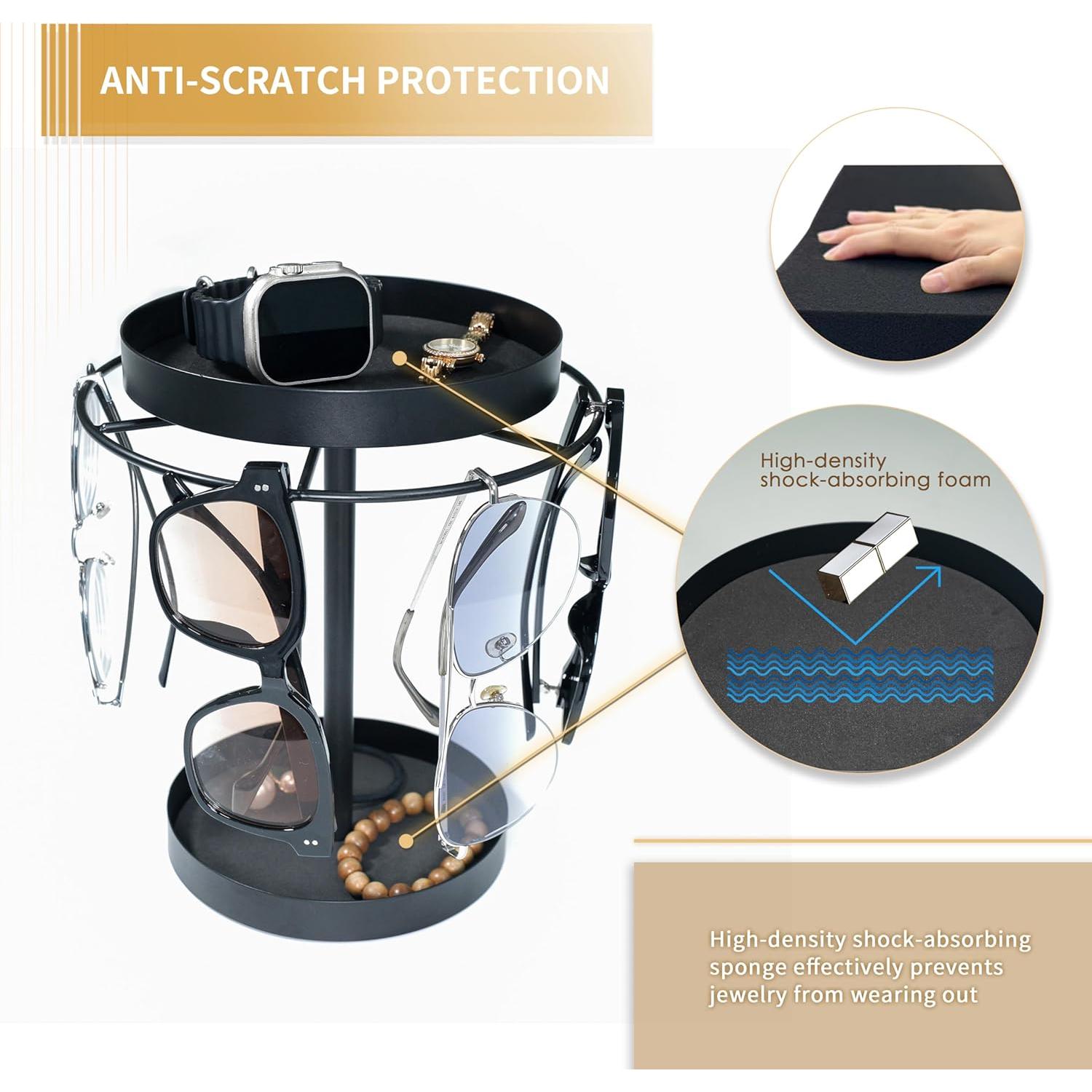 Organizador de Gafas REDANT Rotatorio 360° Metal Negro